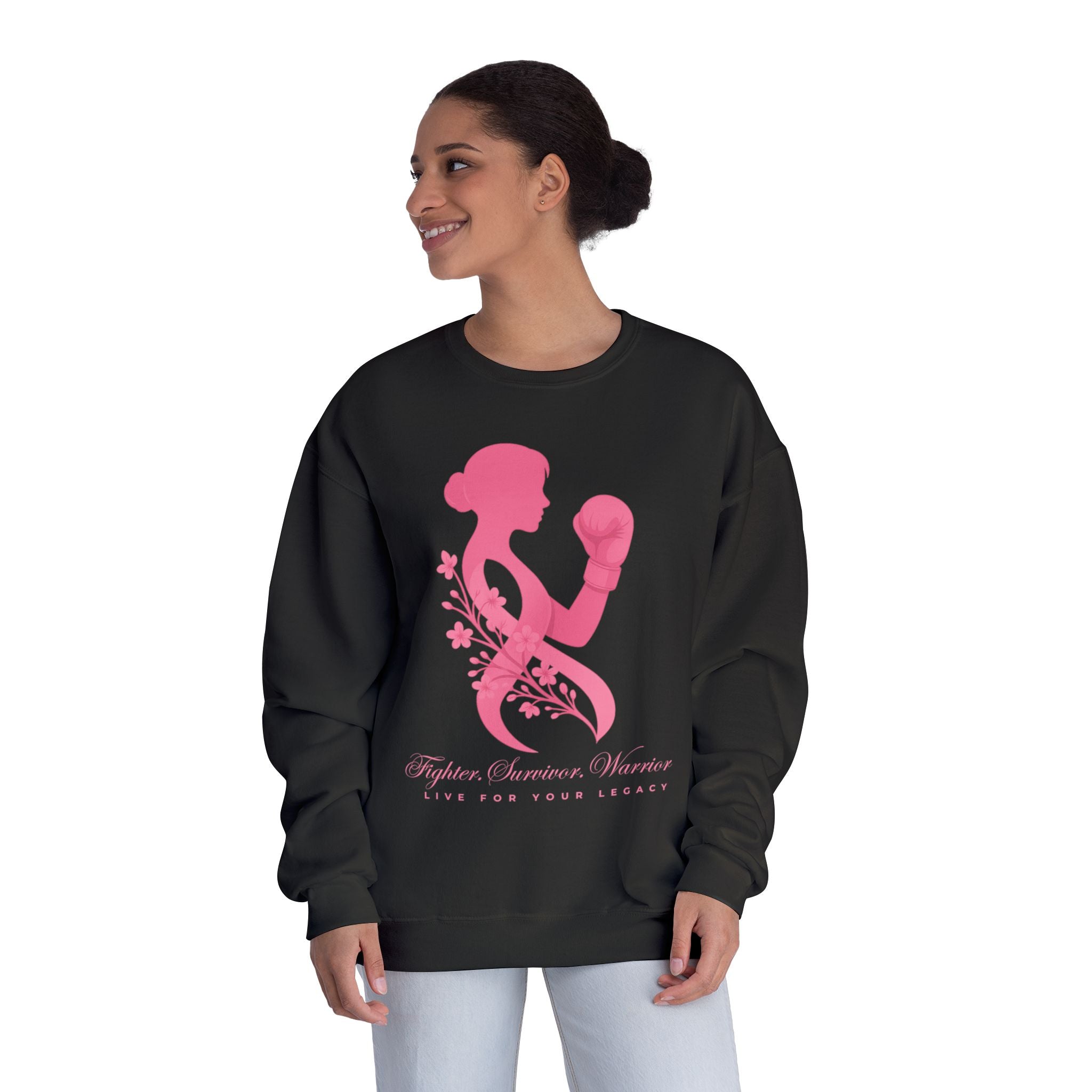 Fighter. Survivor. Warrior | Breast Cancer Sweatshirt/Sweater