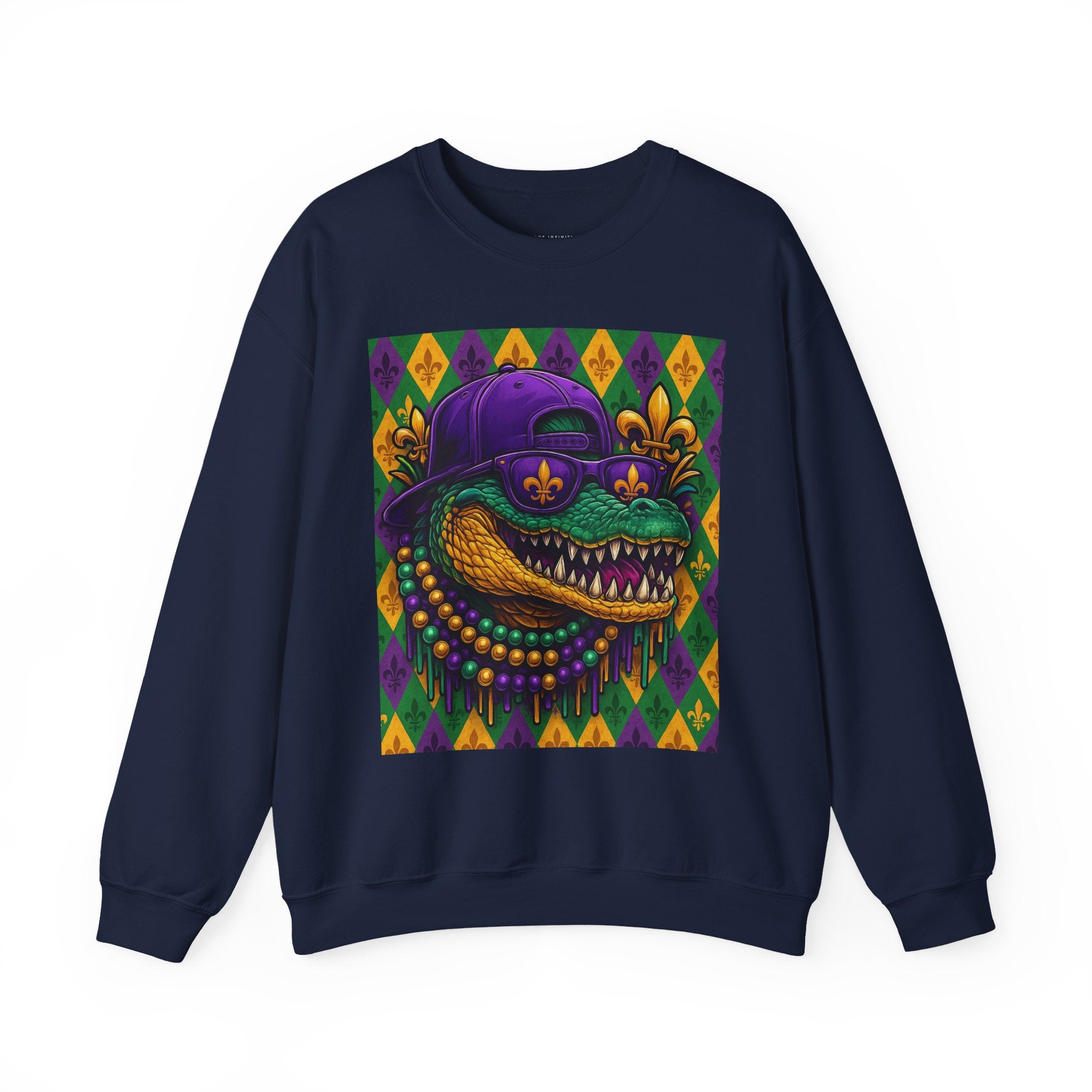 Mardi Gras Croc Unisex Crewneck Sweater