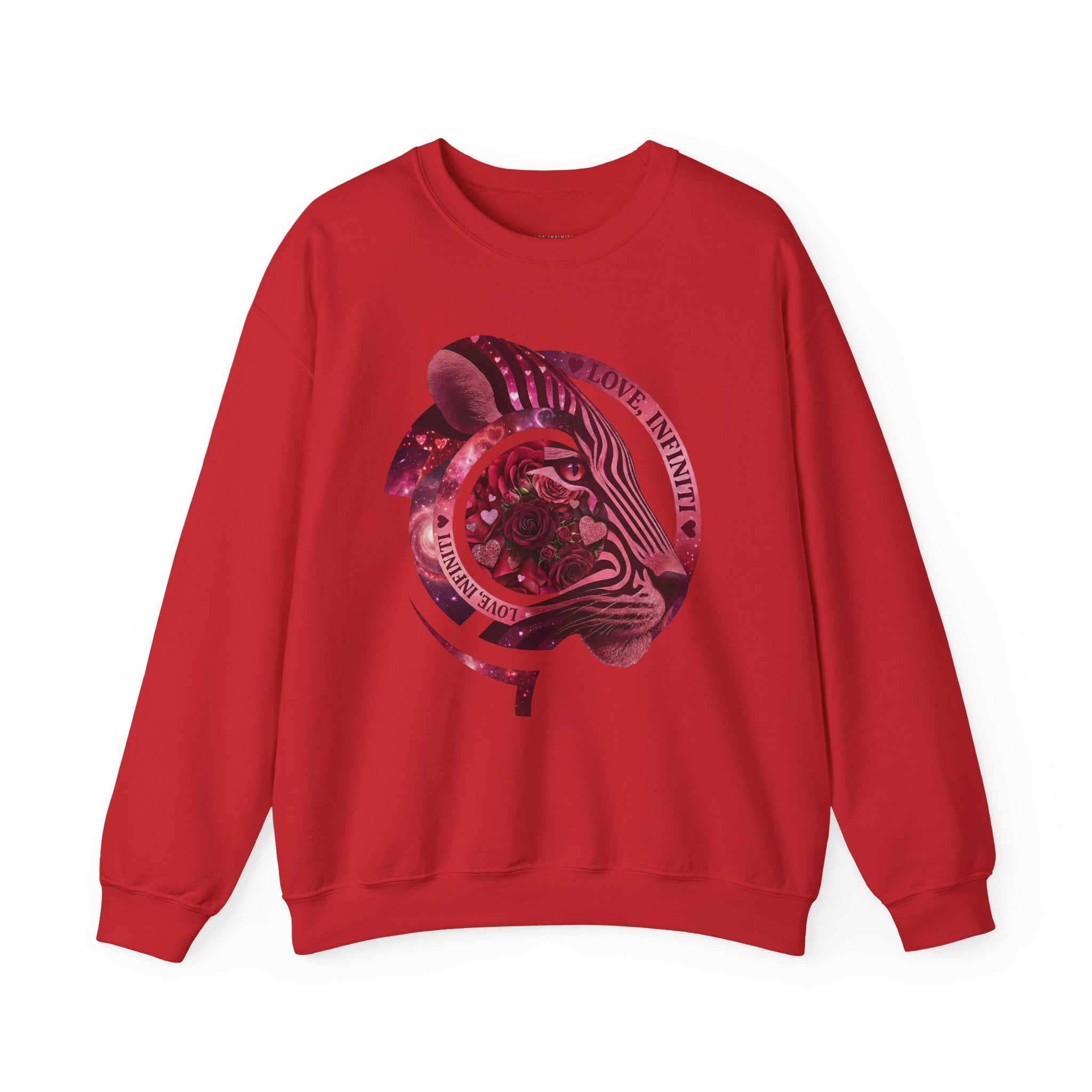 Safari Bloom Tiger Love, Infiniti Unisex Crewneck Sweatshirt/Sweater