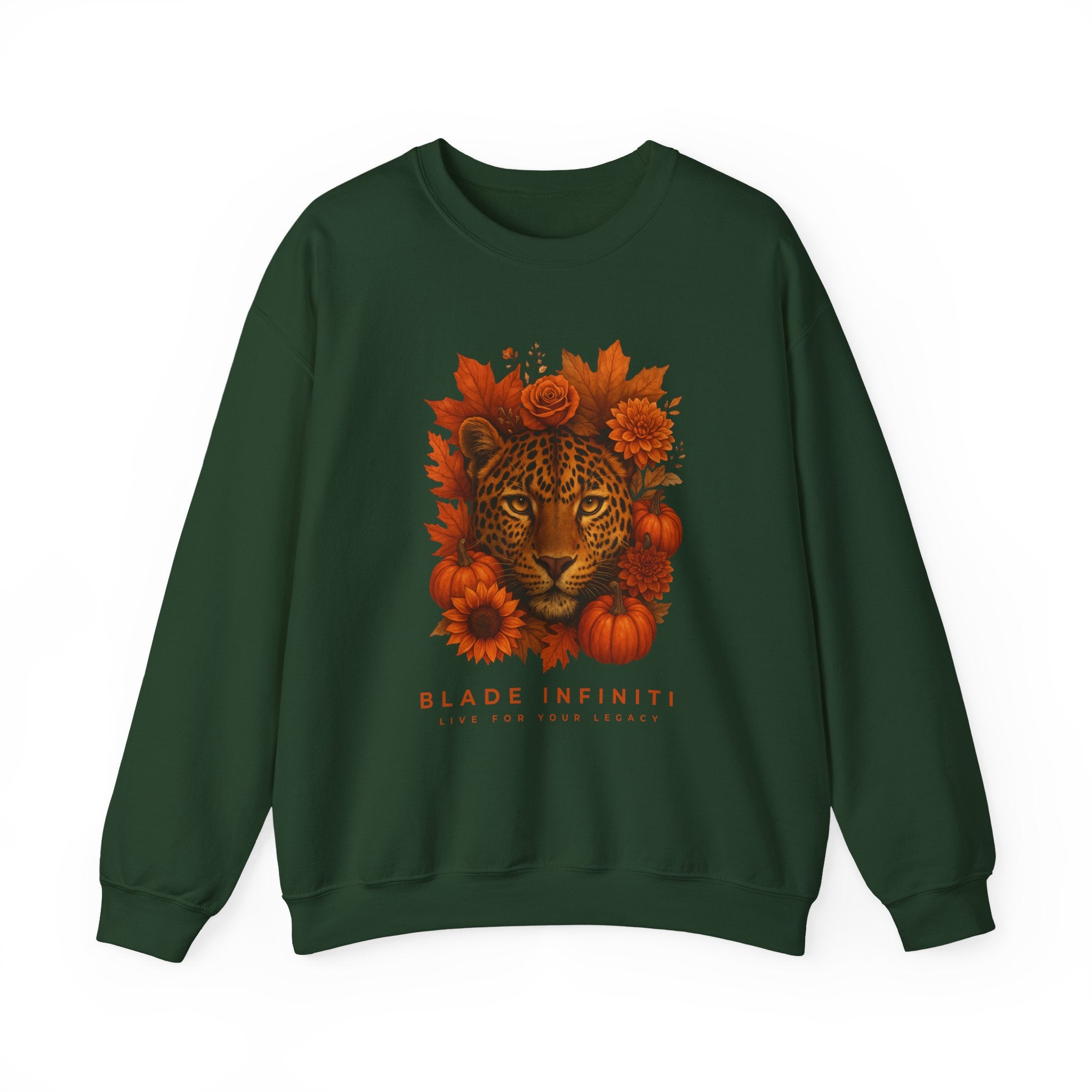 Fall Leopard Floral Unisex Crewneck Sweater