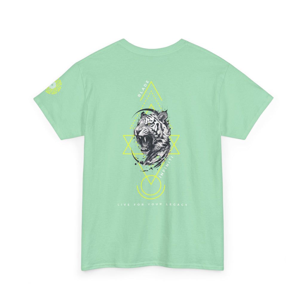 Geometric King Version 2 Neon Green Tiger Back T-Shirt