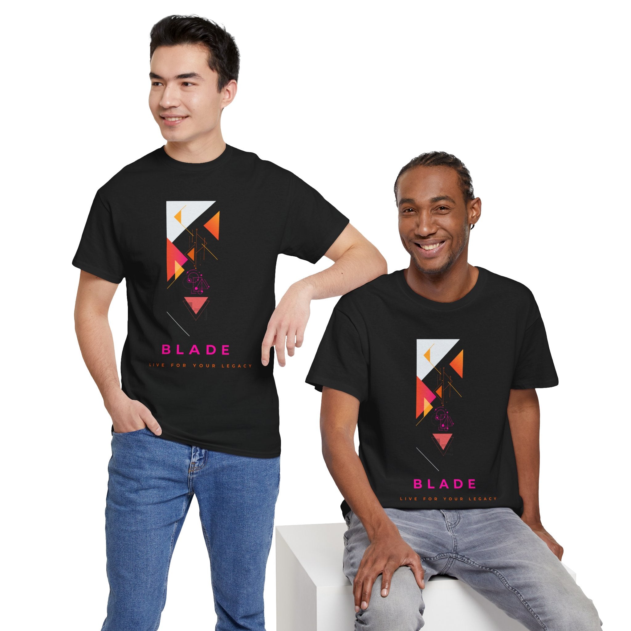 Geometric Odyssey  Pink/Orange T-Shirt