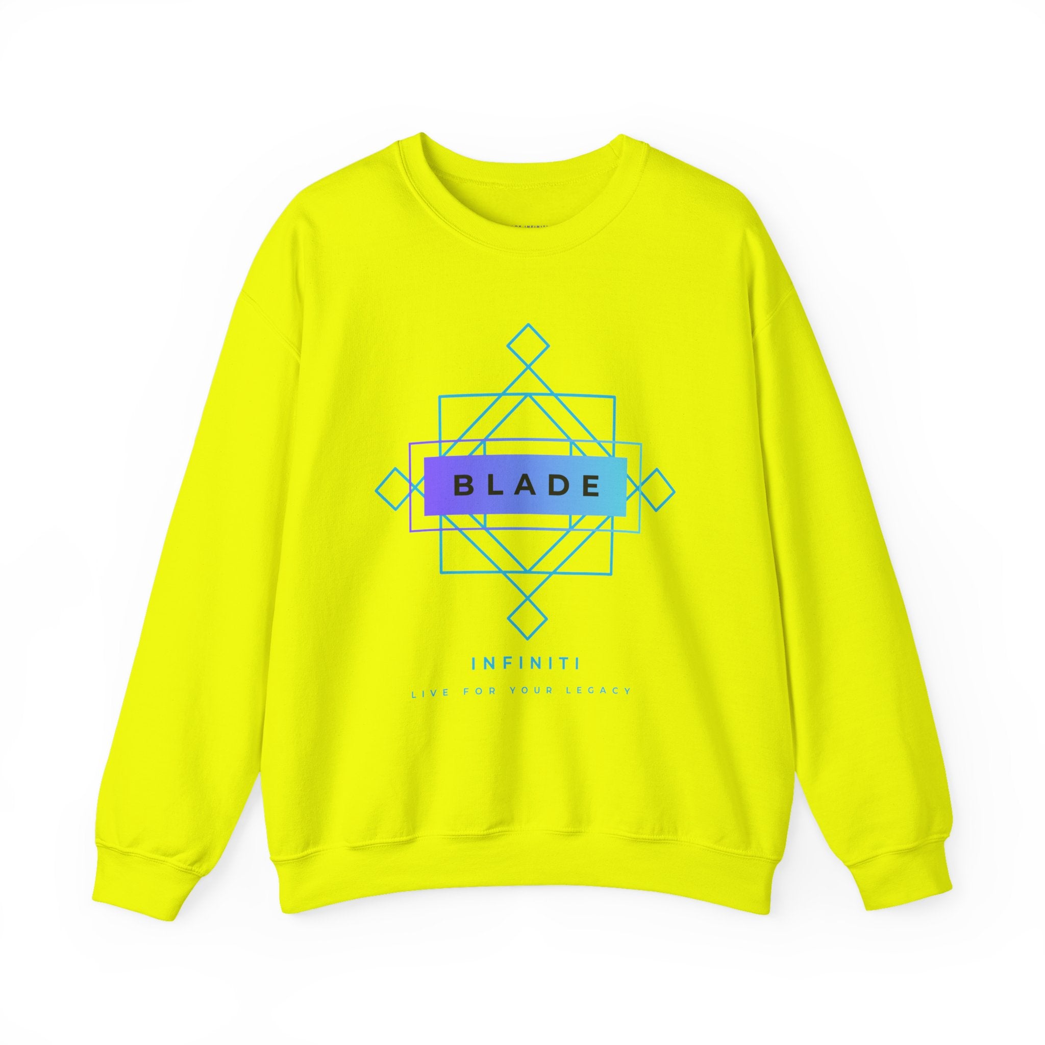 Geometric Infiniti Aqua/Purple Ombre Unisex Crewneck Sweater