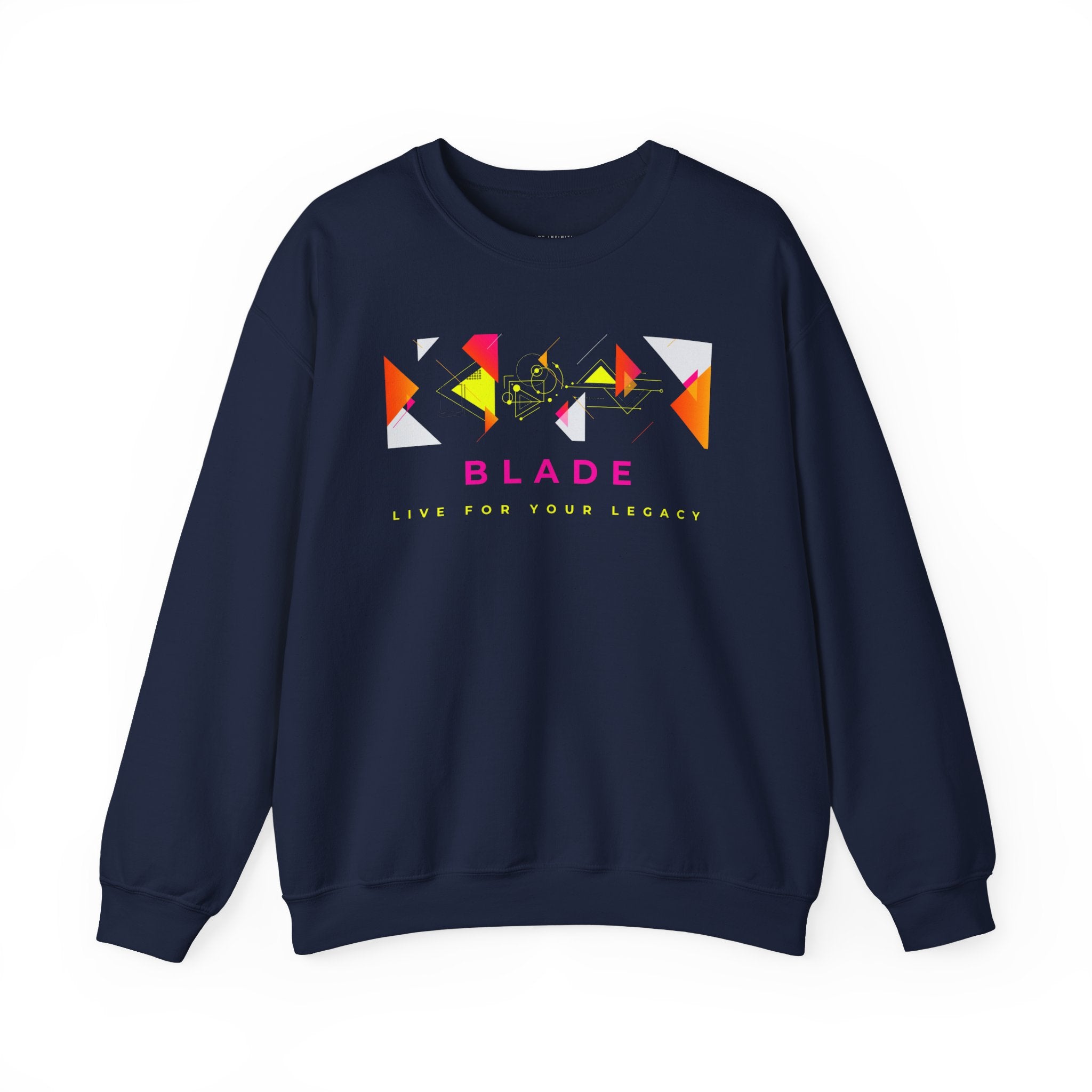 Geometric Odyssey Pink/Green Unisex Crewneck Sweater