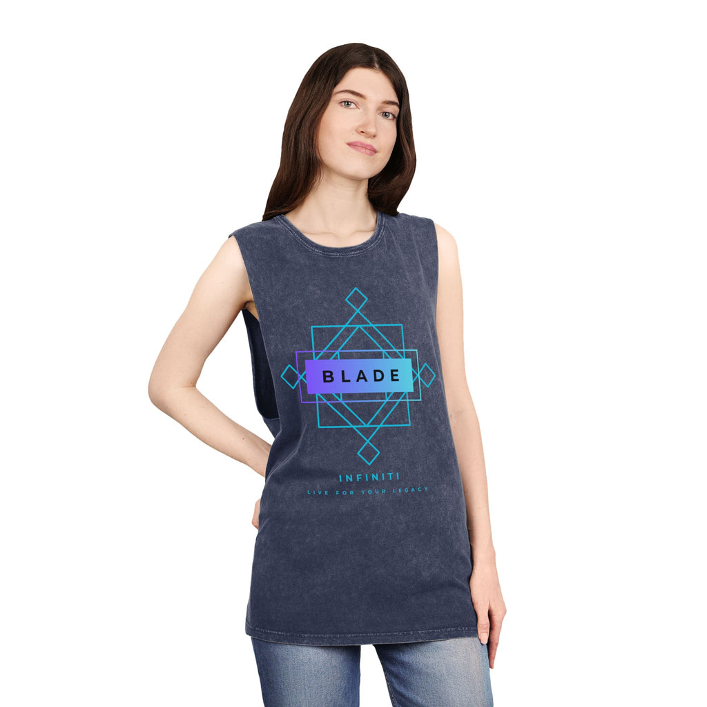 Geometric Infiniti Aqua/Purple Ombre Tank Top