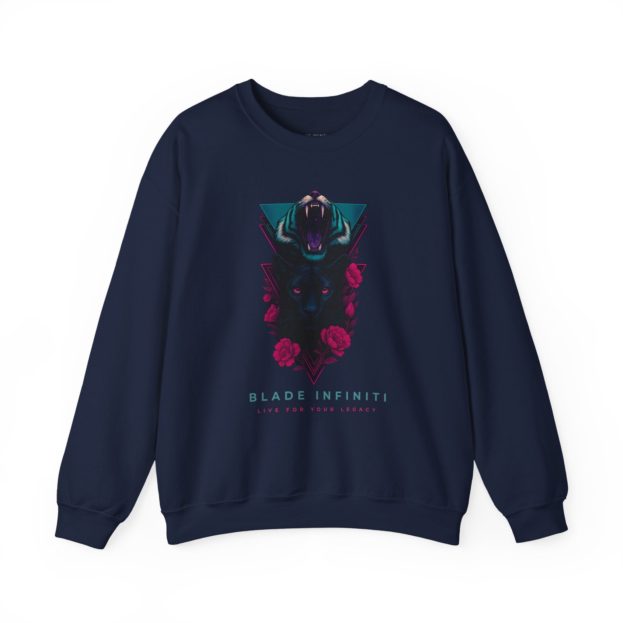 Midnight Galactic Jungle Tiger Legacy Unisex Crewneck Sweater