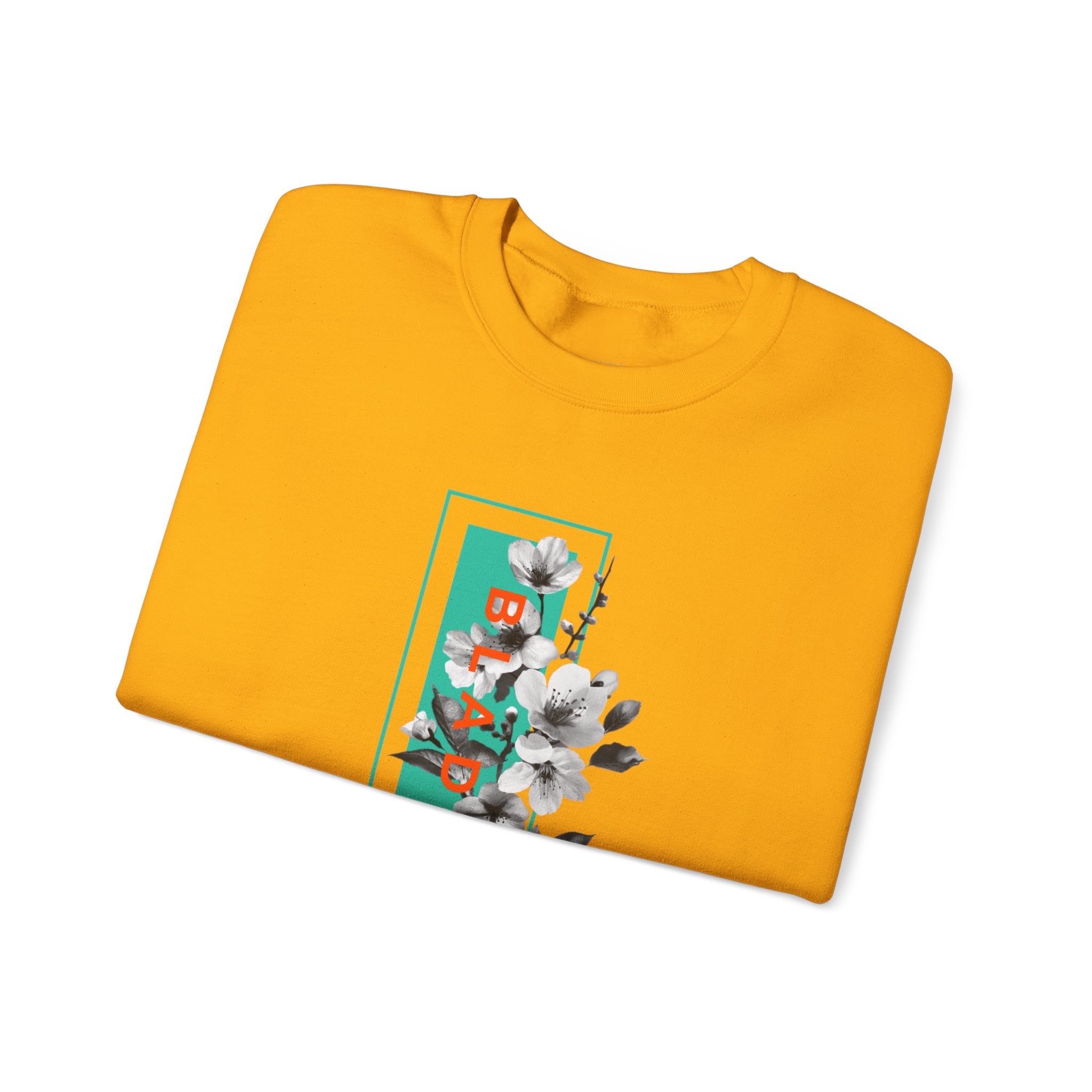 Bloom Bae Teal/Orange Floral Unisex Crewneck Sweater