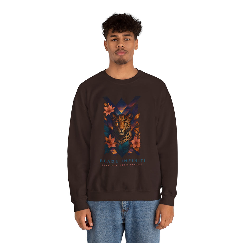 Galactic Jungle Leopard Unisex Crewneck Sweater