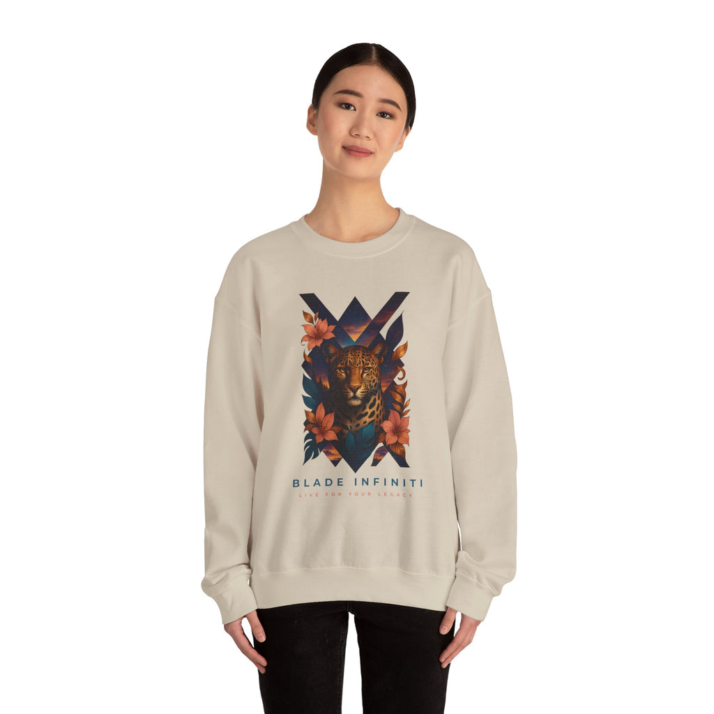 Galactic Jungle Leopard Unisex Crewneck Sweater