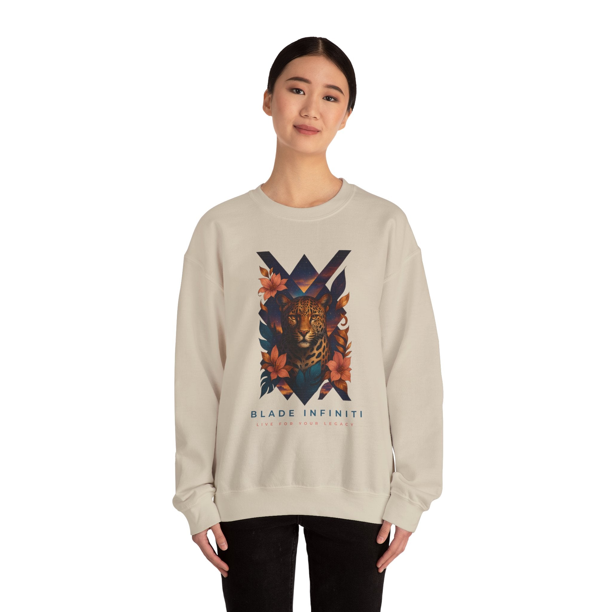 Galactic Jungle Leopard Unisex Crewneck Sweater