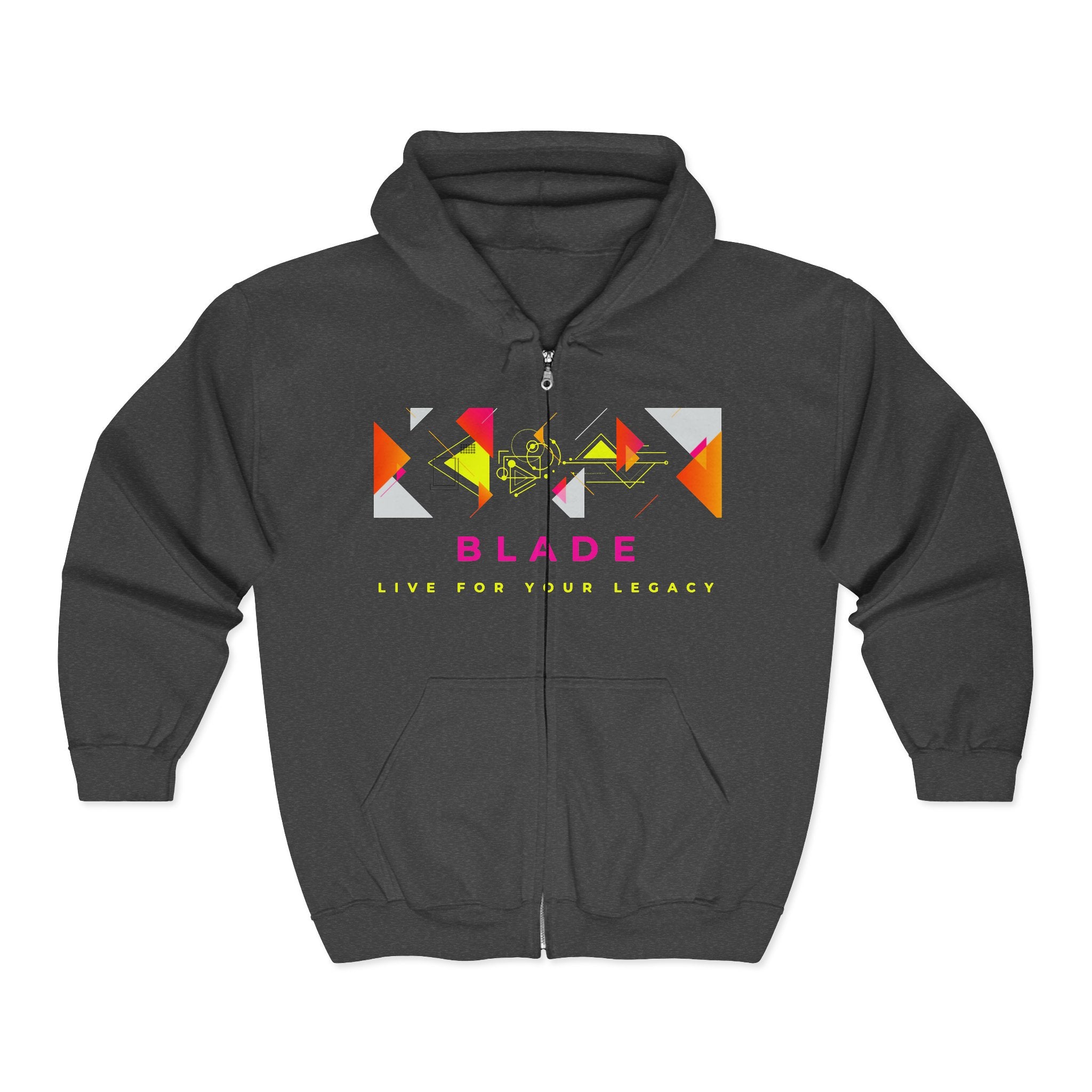 Geometric Odyssey Pink/Green Zip Hoodie