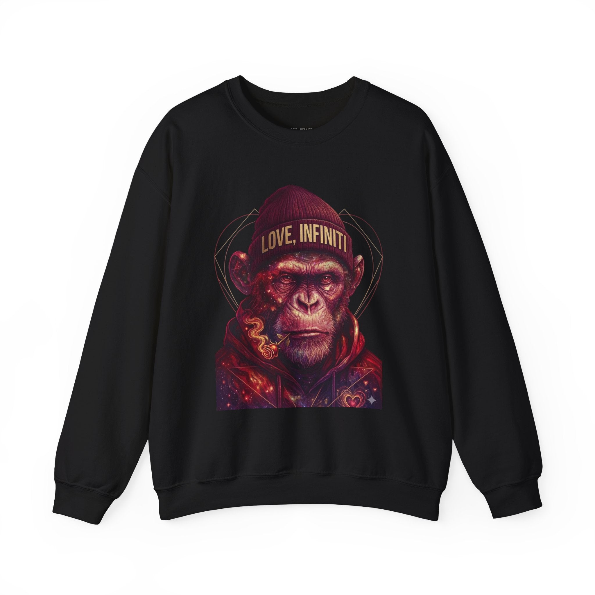 Weed/Rose Galactic Monkey - Love, Infiniti Unisex Crewneck Sweater