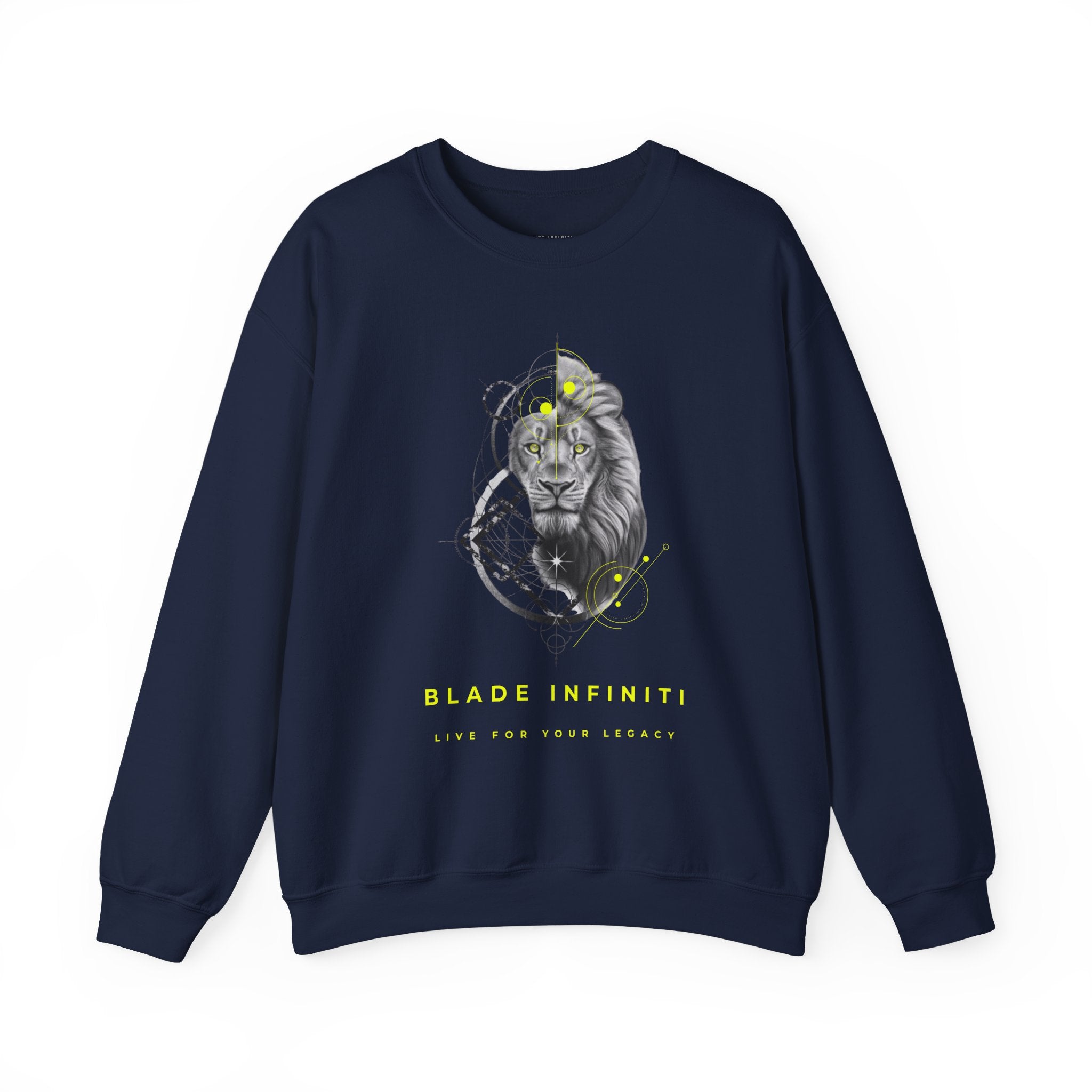 Geometric King Lion V3 Neon Green TX Unisex Crewneck Sweater