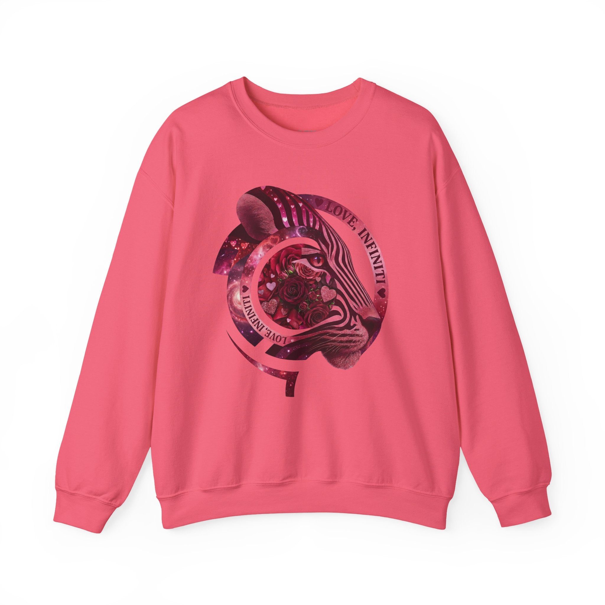 Safari Bloom Tiger Love, Infiniti Unisex Crewneck Sweatshirt/Sweater