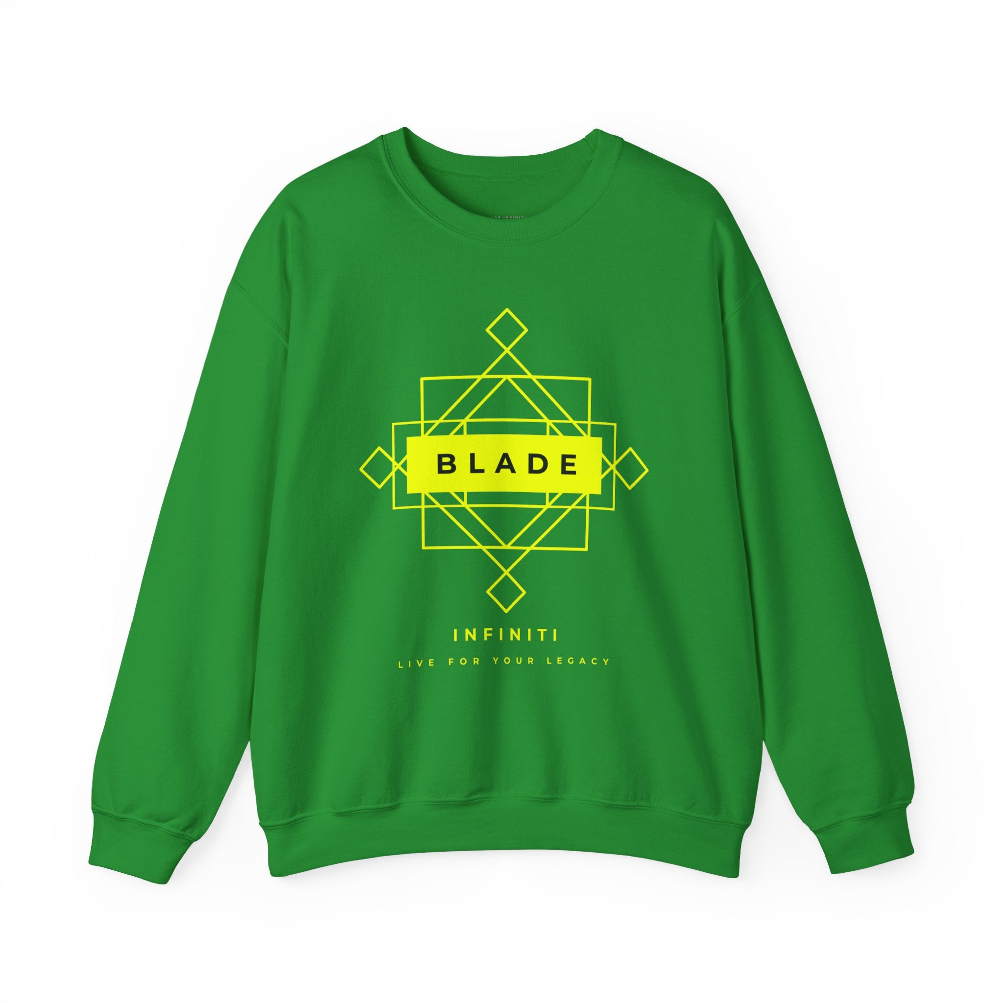 Geometric Infiniti Neon Green Unisex Crewneck Sweater