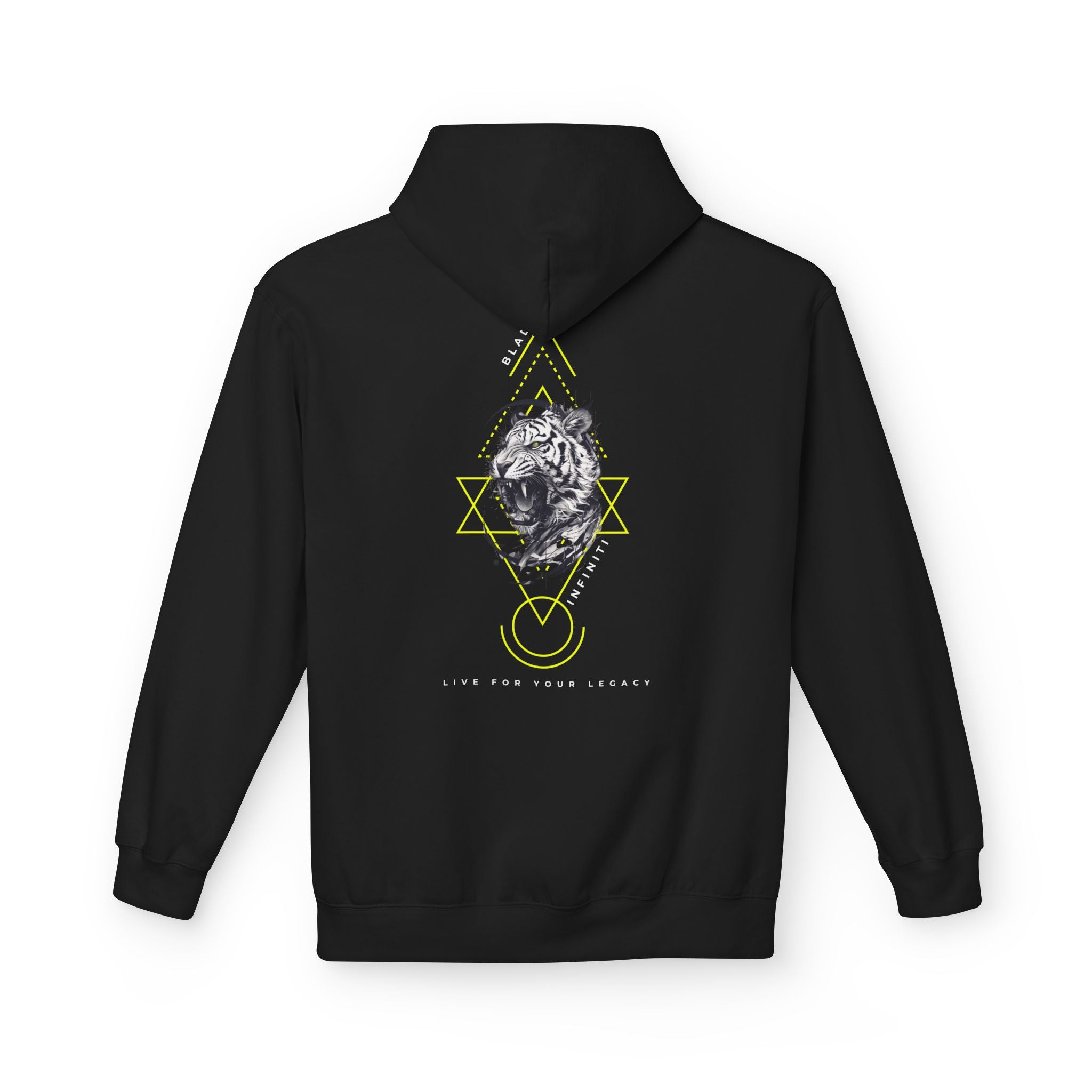 Geometric King Tiger Neon Green Hoodie
