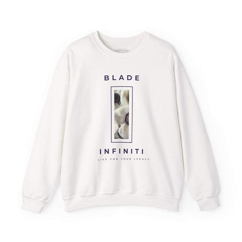 Essence of Infiniti White/Navy Floral Crewneck Sweater