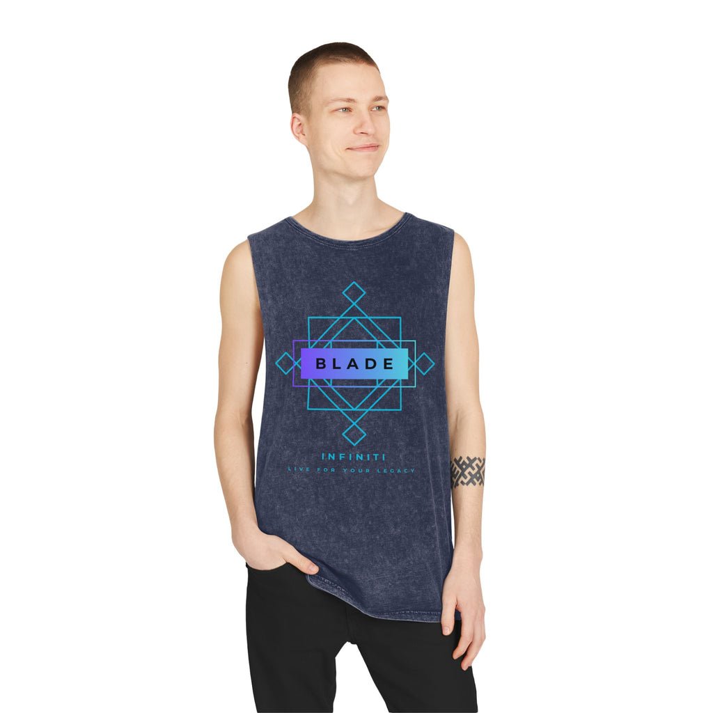 Geometric Infiniti Aqua/Purple Ombre Tank Top