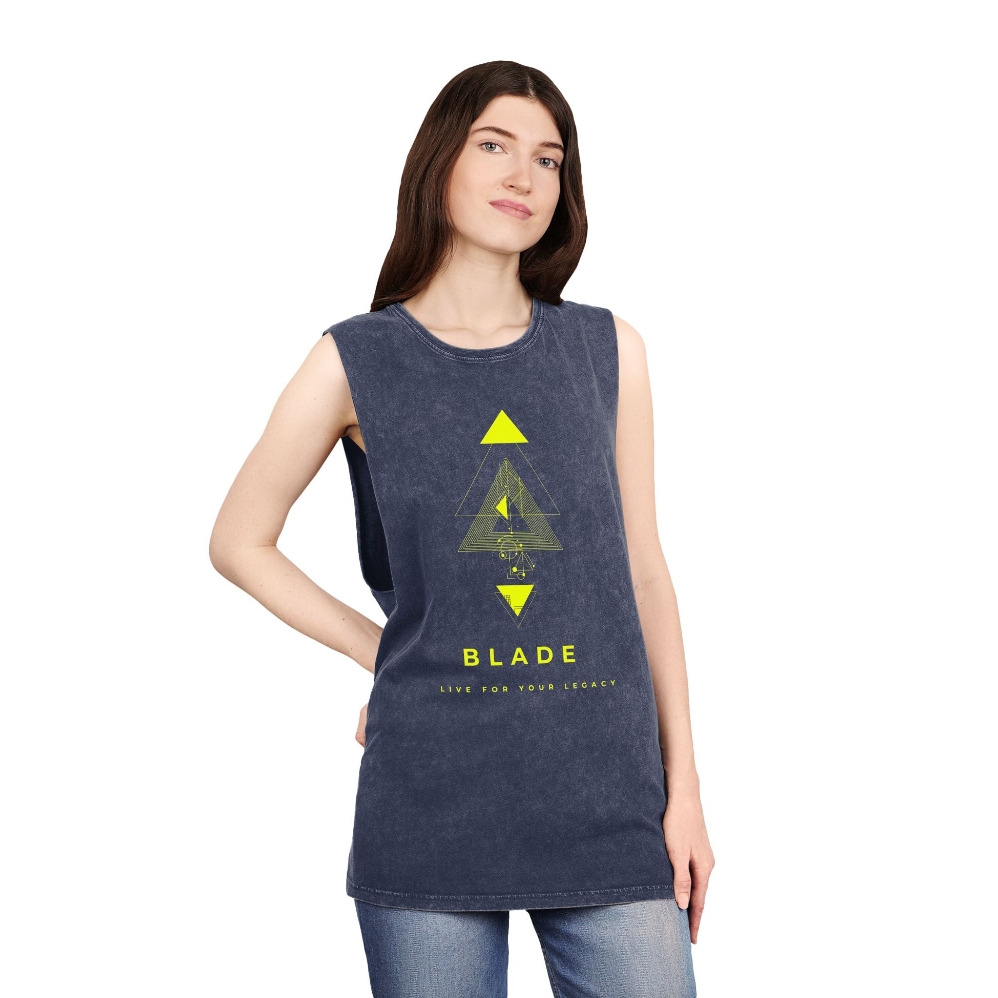 Geometric Odyssey Version 3 Neon Green Tank Top