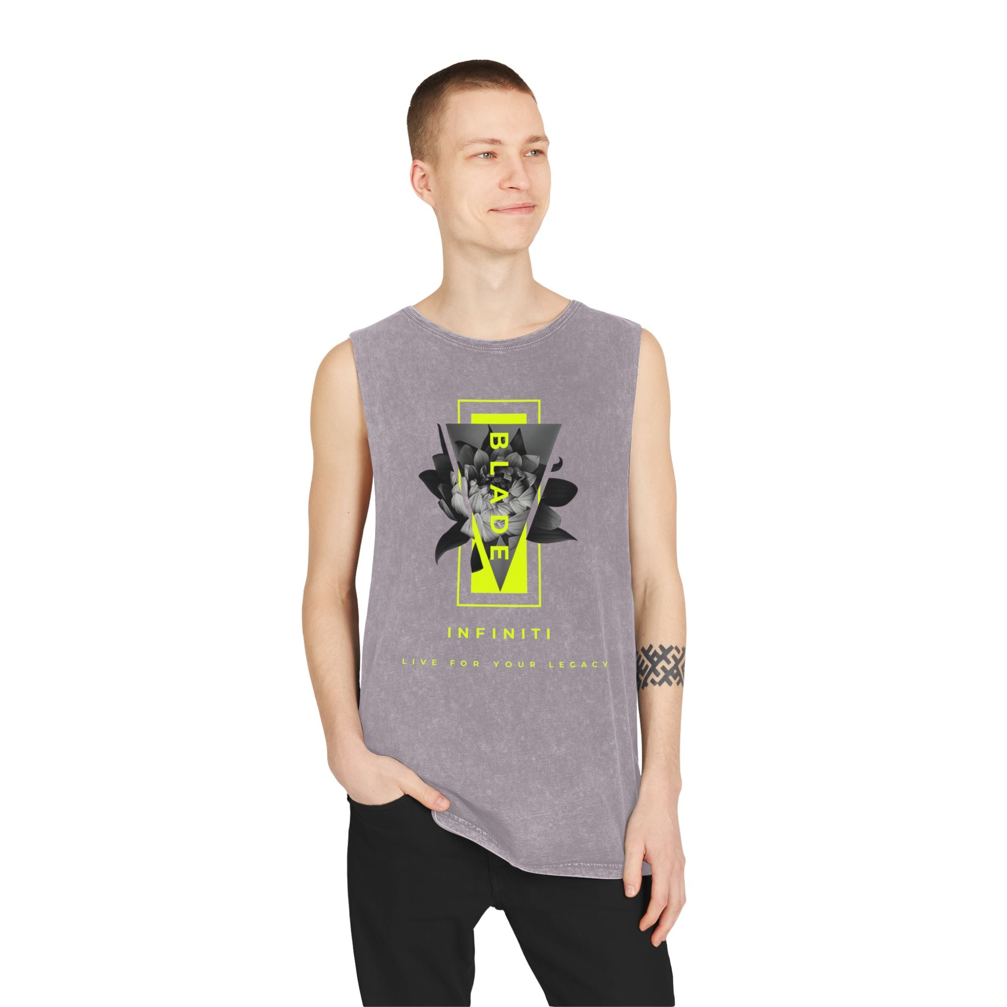 Flora Essence Neon Green Floral Tank Top