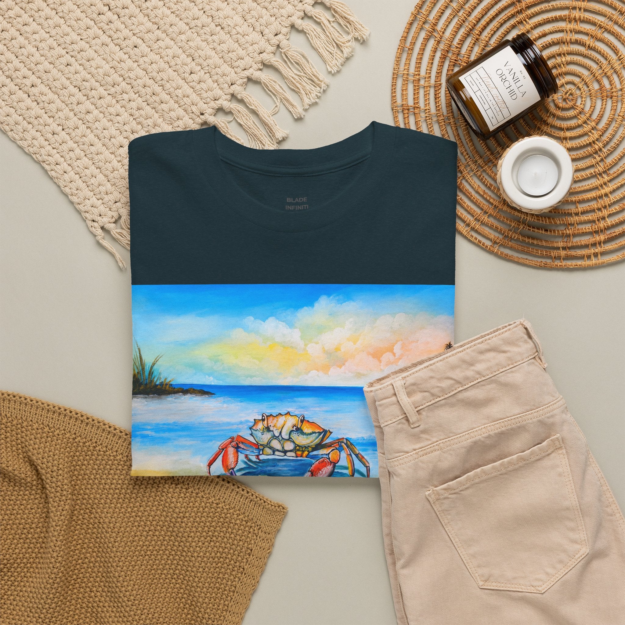 Coastal Crab Beach Sunset T-Shirt