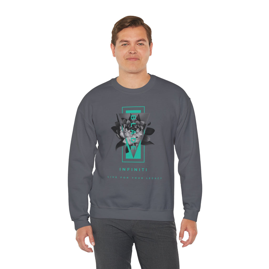 Flora Essence Teal Floral Unisex Crewneck Sweater