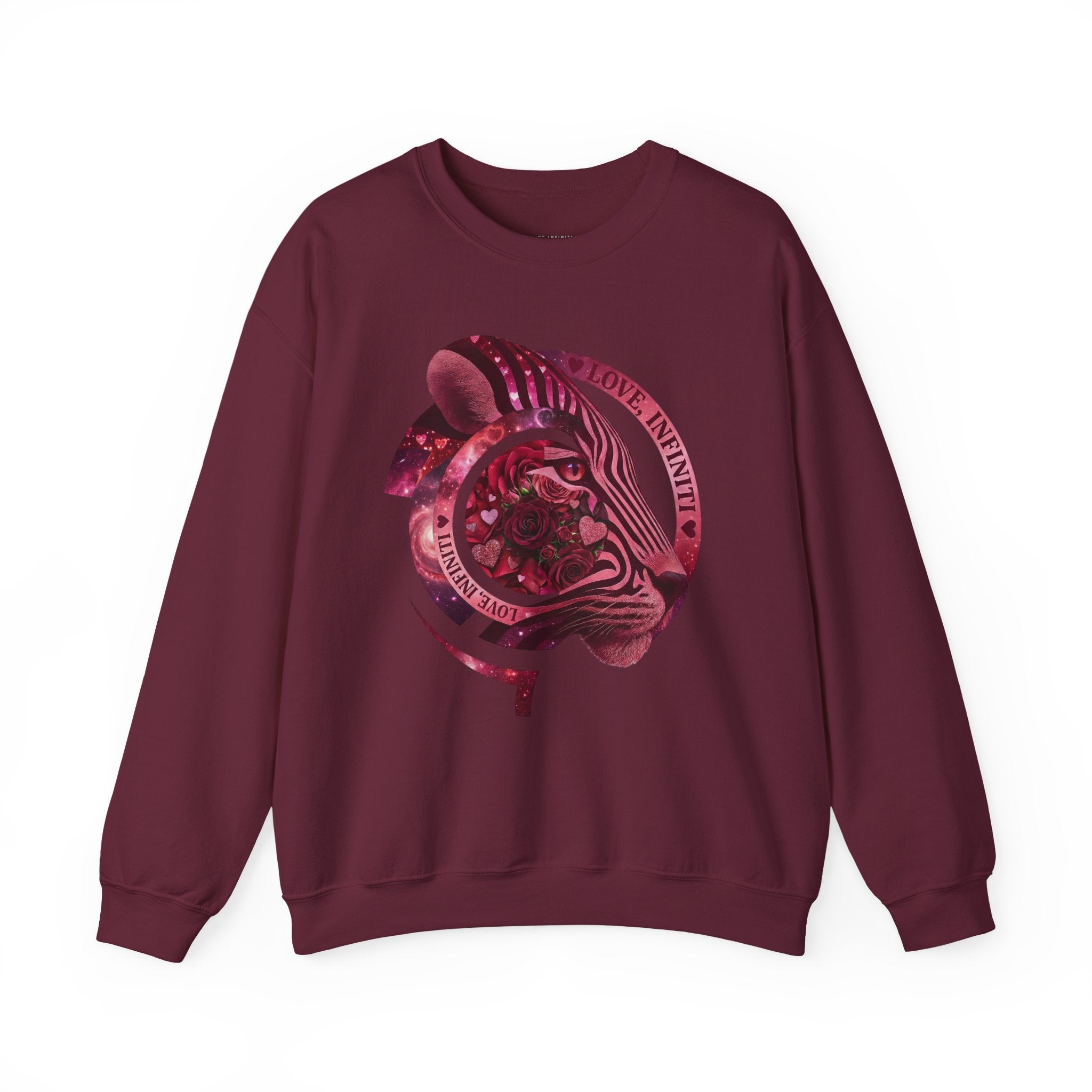 Safari Bloom Tiger Love, Infiniti Unisex Crewneck Sweatshirt/Sweater