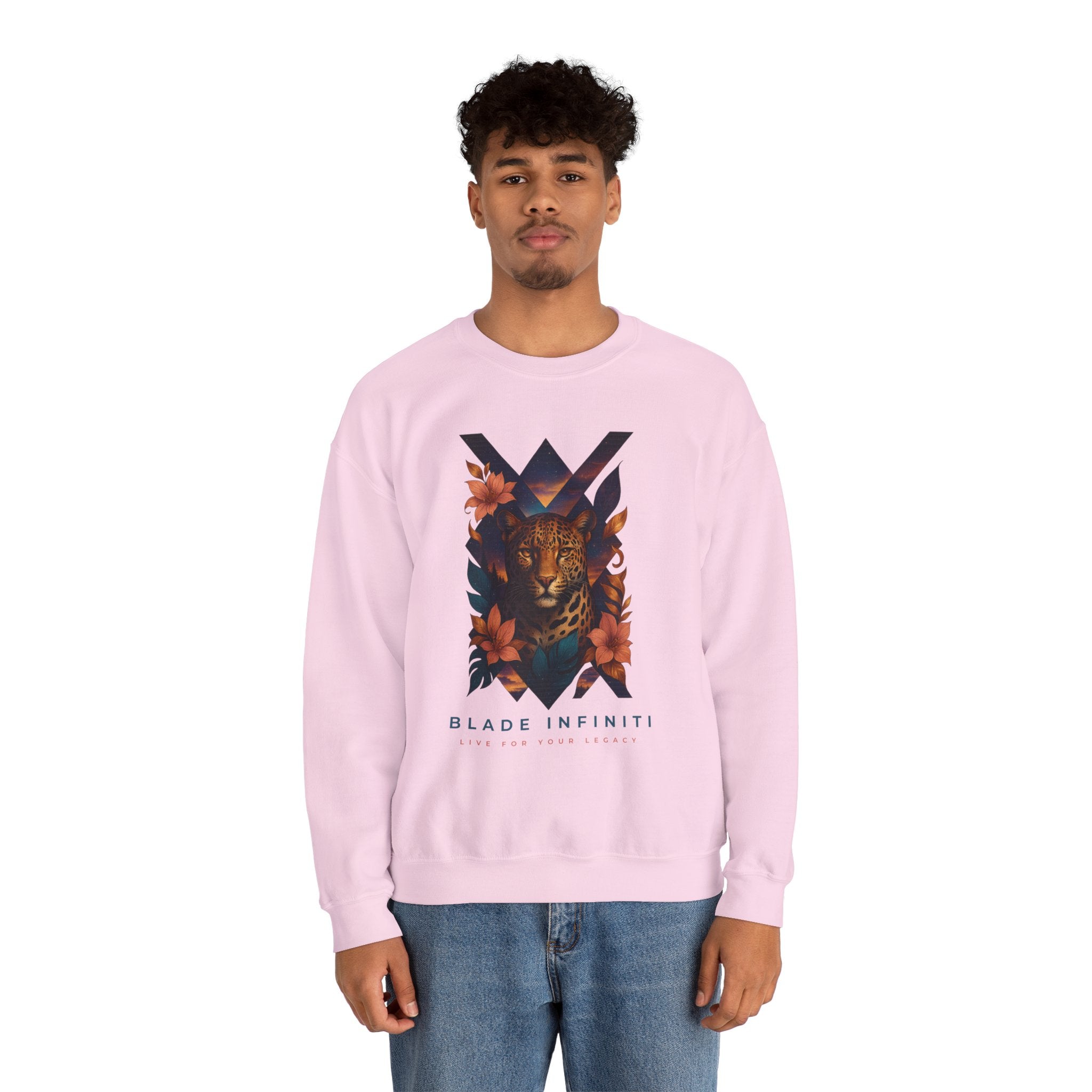 Galactic Jungle Leopard Unisex Crewneck Sweater