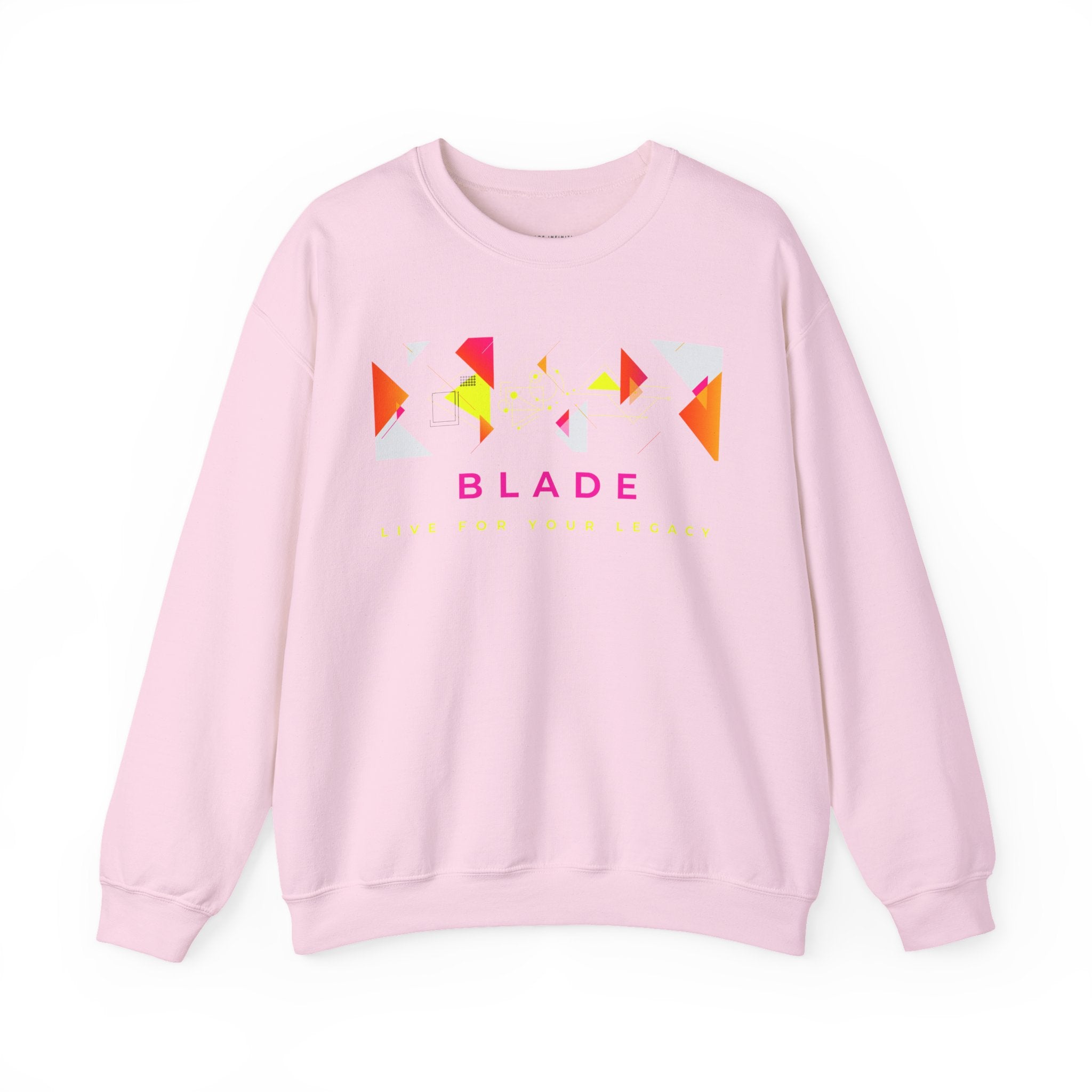Geometric Odyssey Pink/Green Unisex Crewneck Sweater