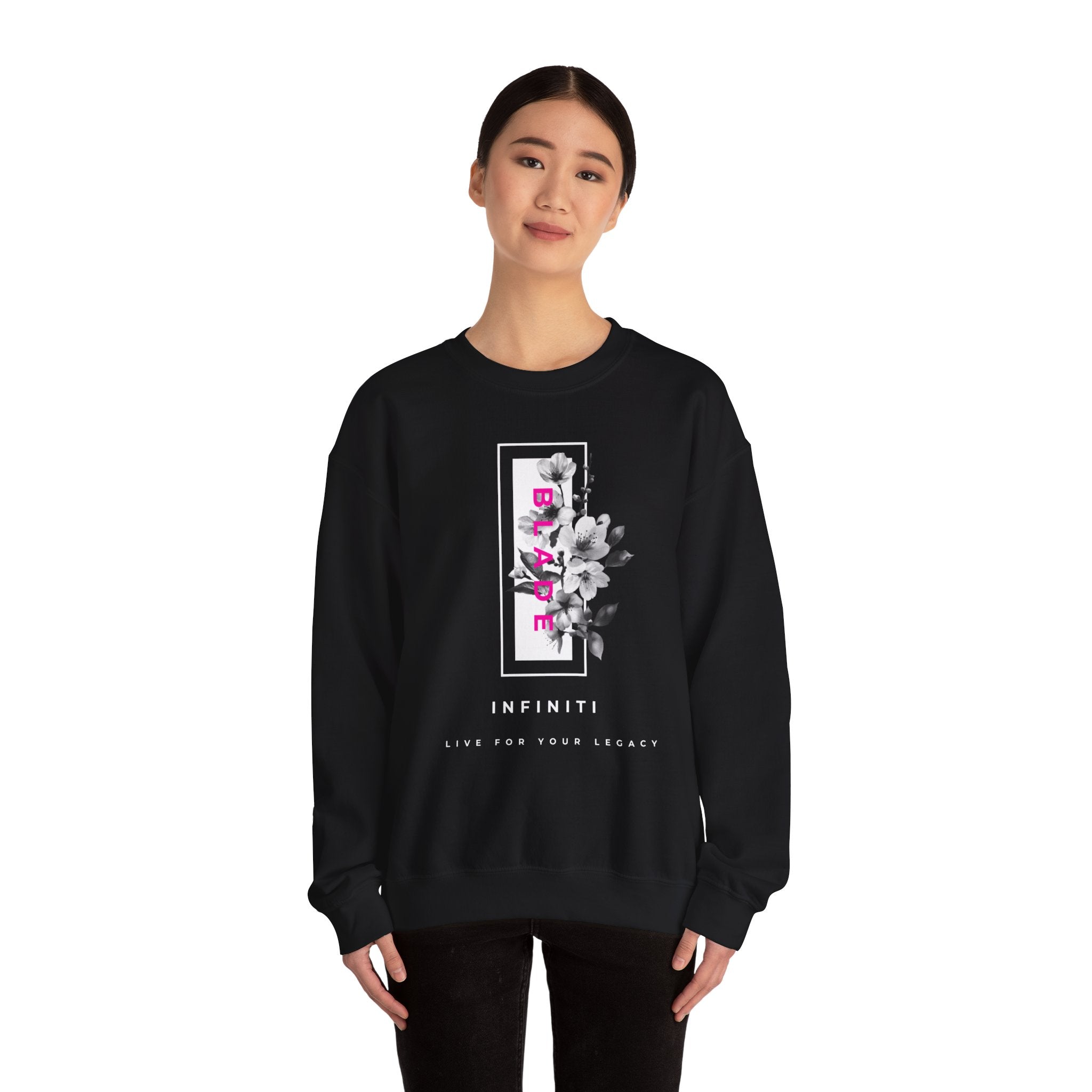 Bloom Bae Deep Pink Floral Unisex Crewneck Sweater