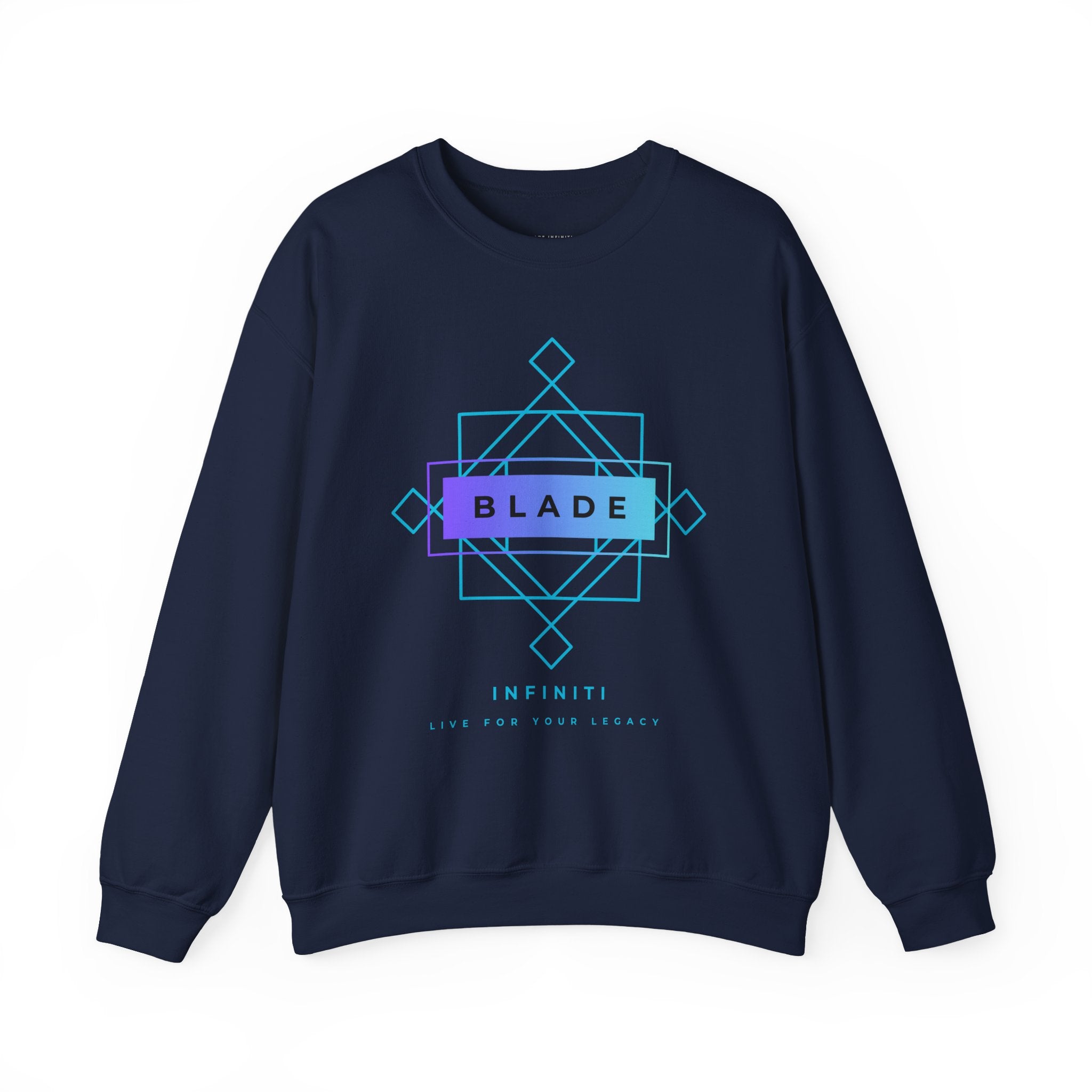 Geometric Infiniti Aqua/Purple Ombre Unisex Crewneck Sweater