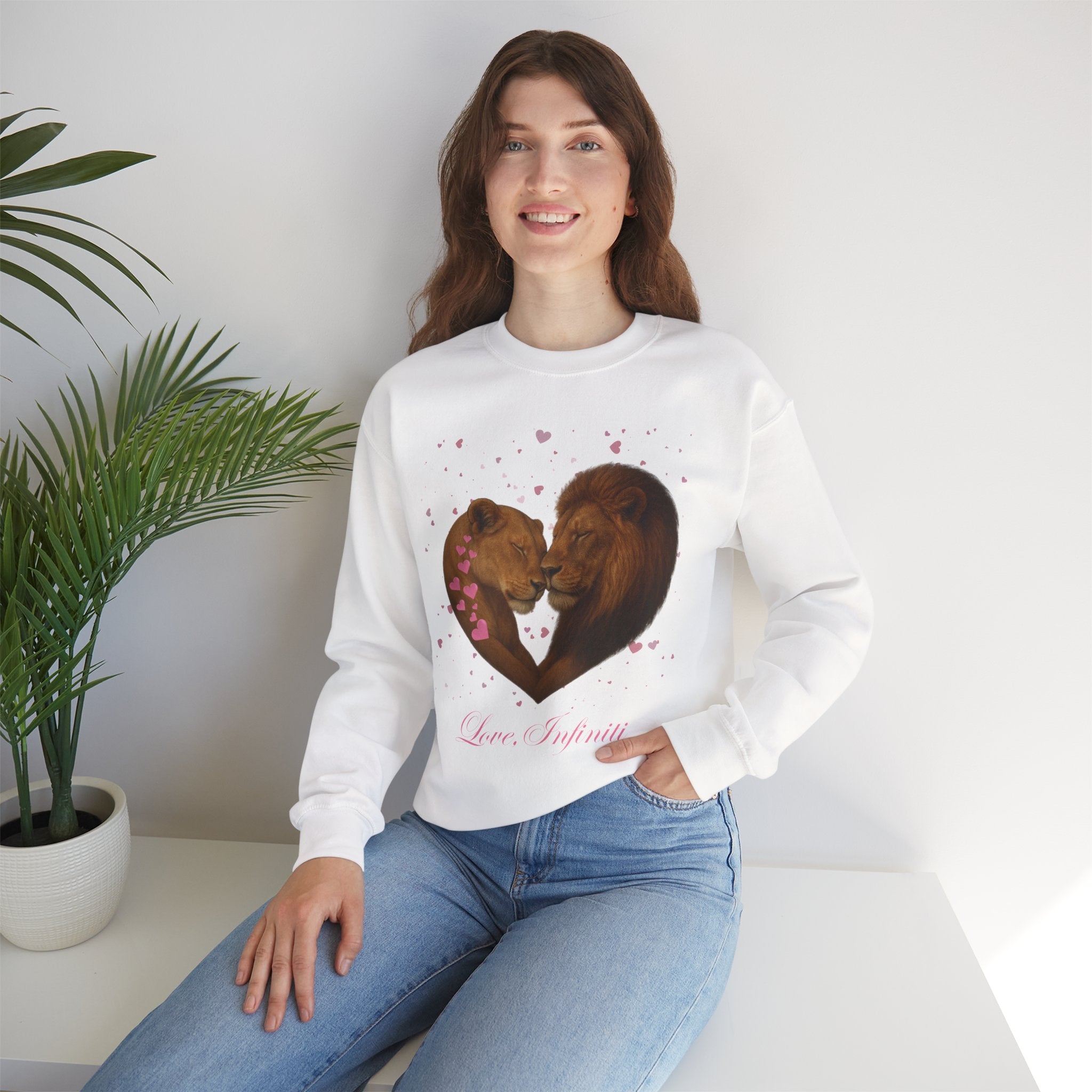 Lion Hearts - Love, Infiniti Unisex Crewneck Sweater