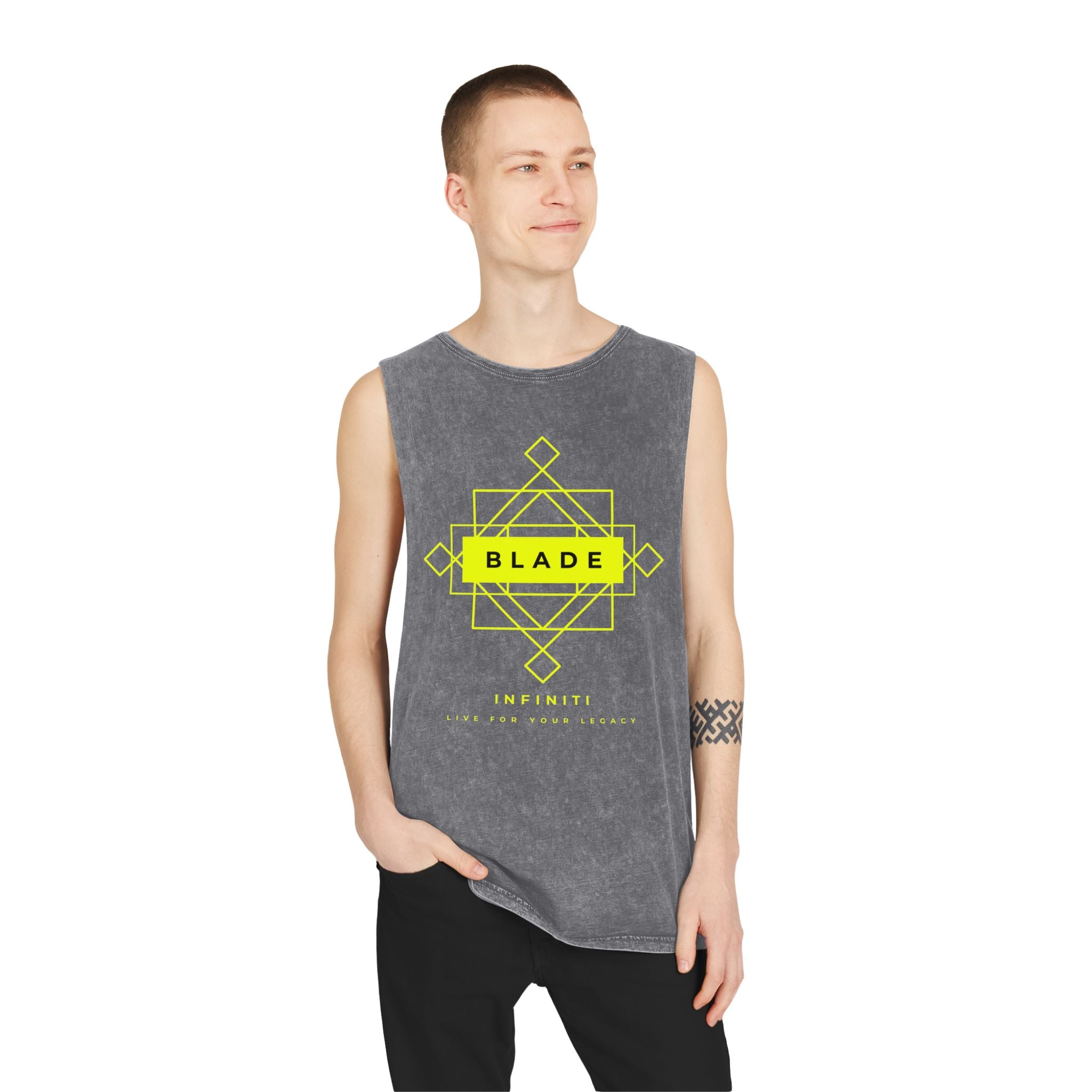 Geometric Infiniti Neon Green Tank Top