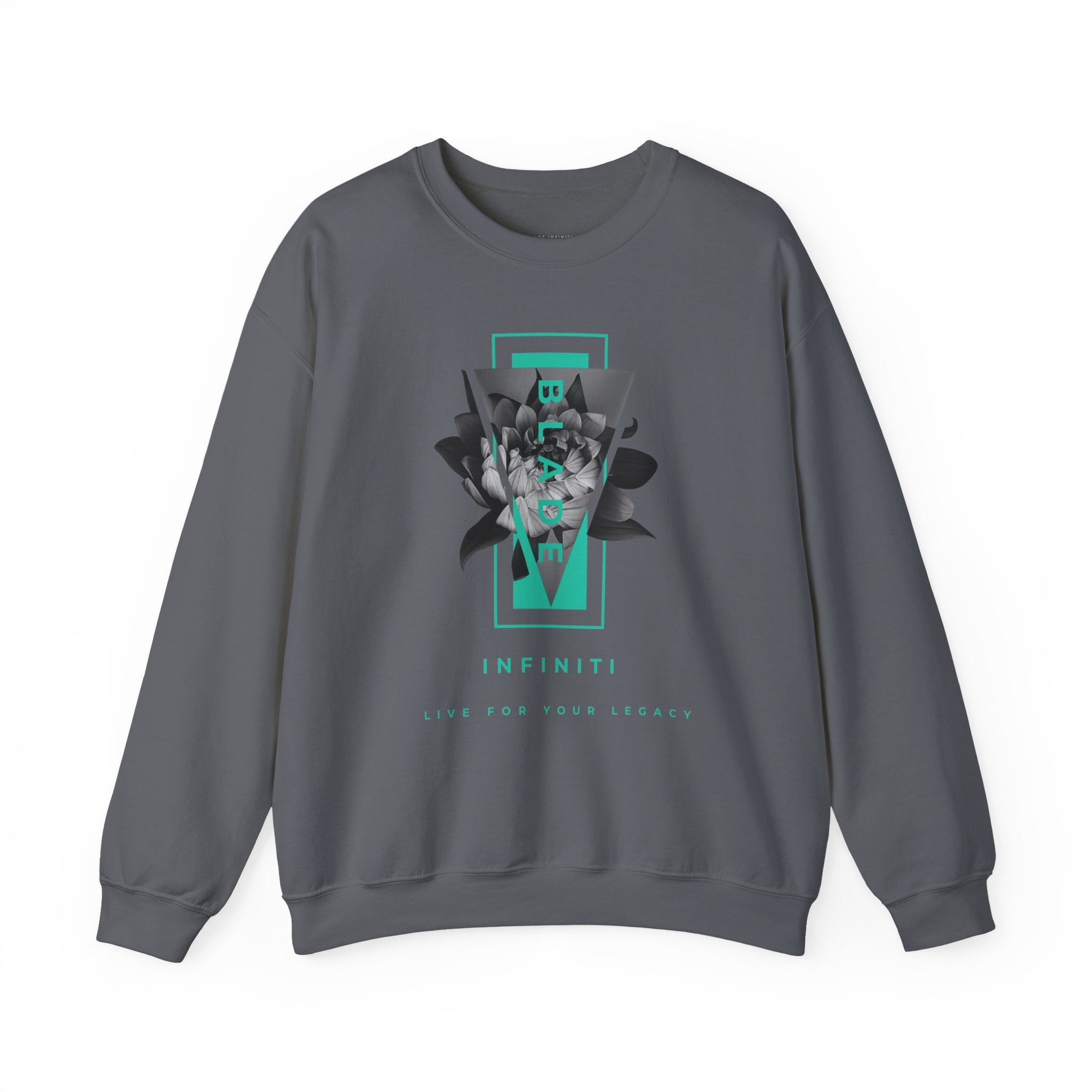 Flora Essence Teal Floral Unisex Crewneck Sweater