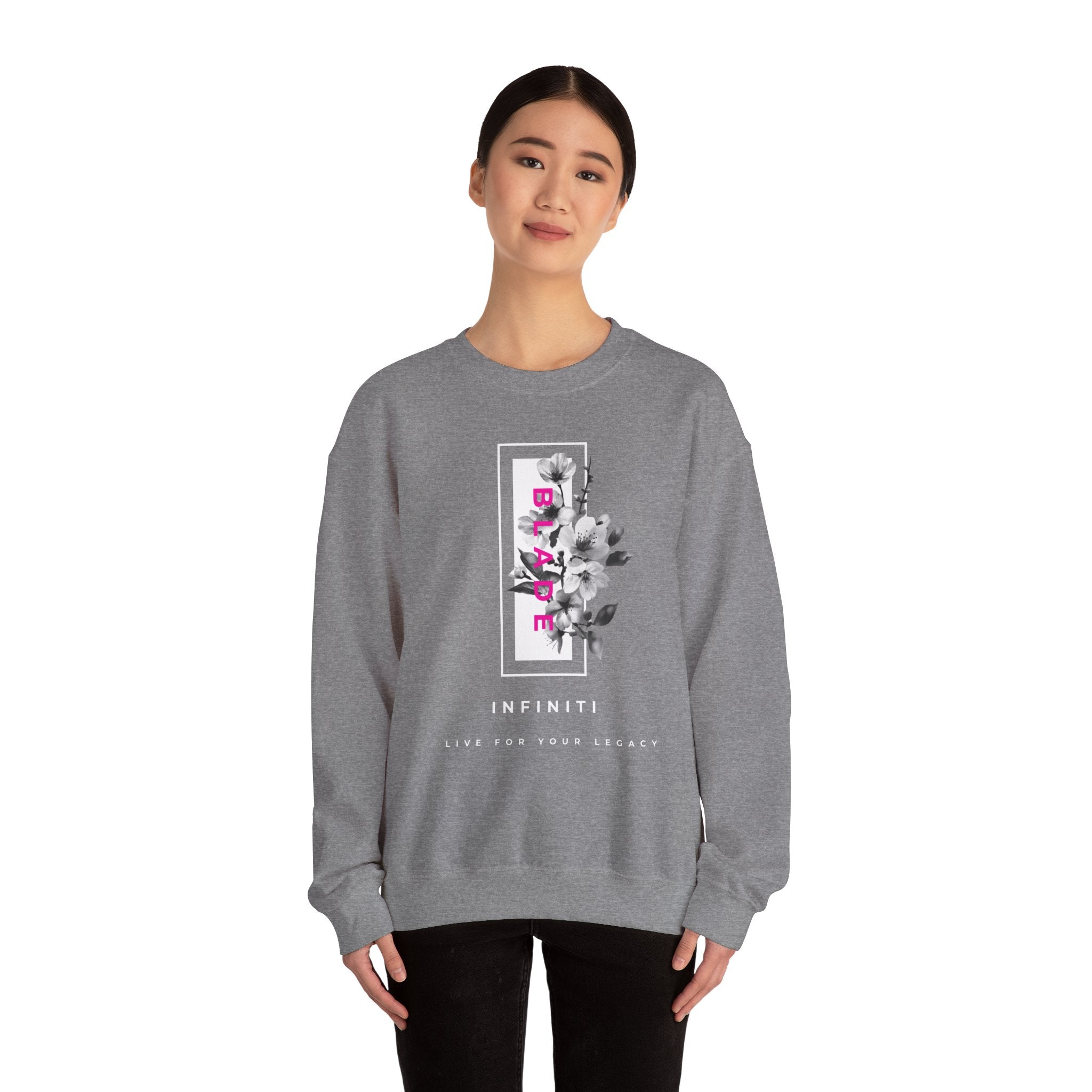 Bloom Bae Deep Pink Floral Unisex Crewneck Sweater