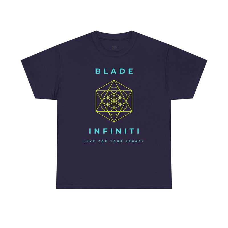 Geometric Azteca Essential Aqua/Neon Green T-Shirt