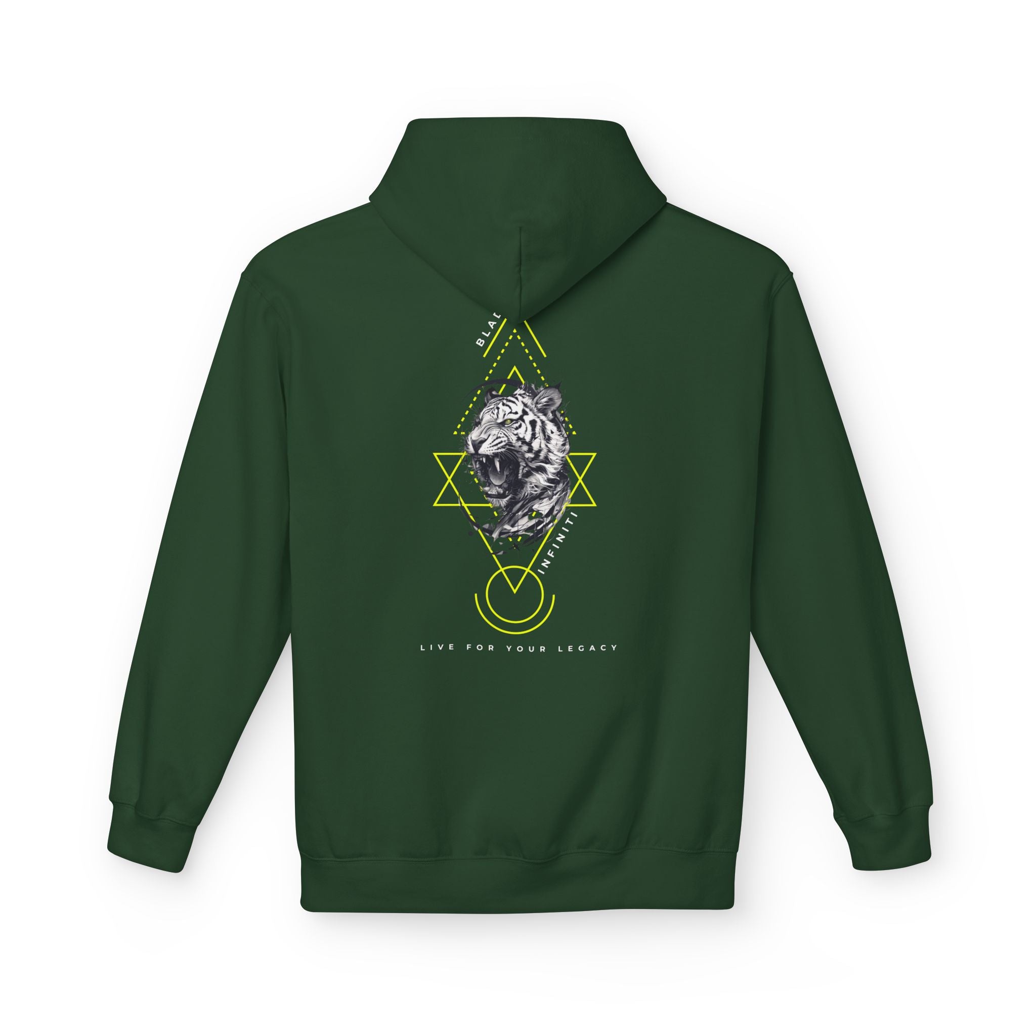 Geometric King Tiger Neon Green Hoodie