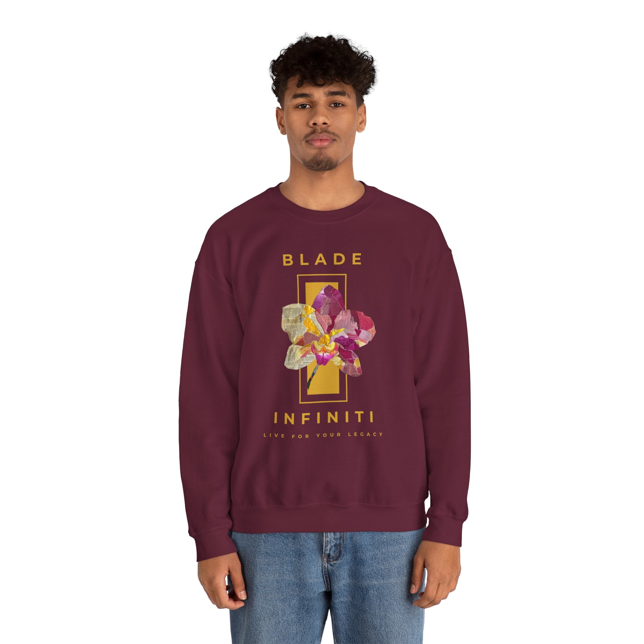 Essence of Infiniti Yellow Floral Unisex Crewneck Sweater