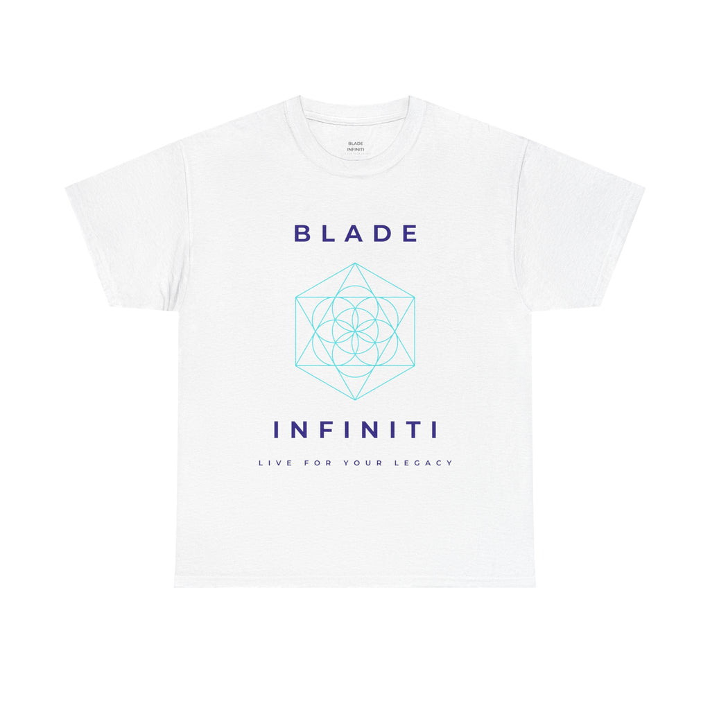 Geometric Azteca Essential White/Blue/Aqua T-Shirt