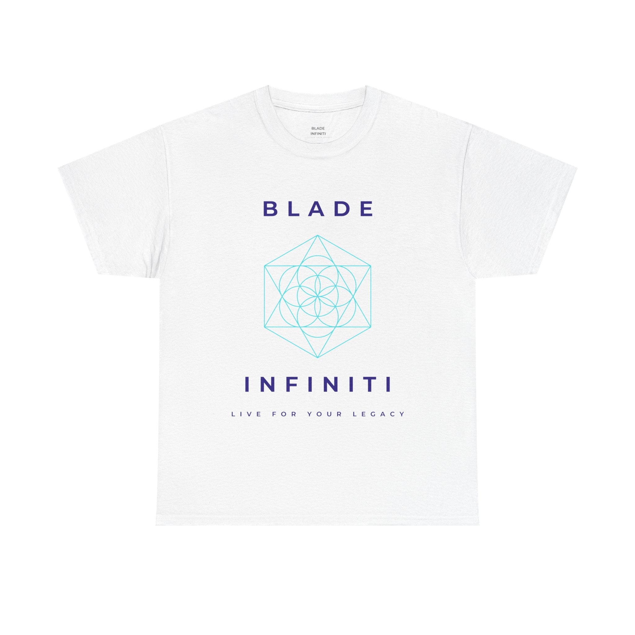 Geometric Azteca Essential White/Blue/Aqua T-Shirt