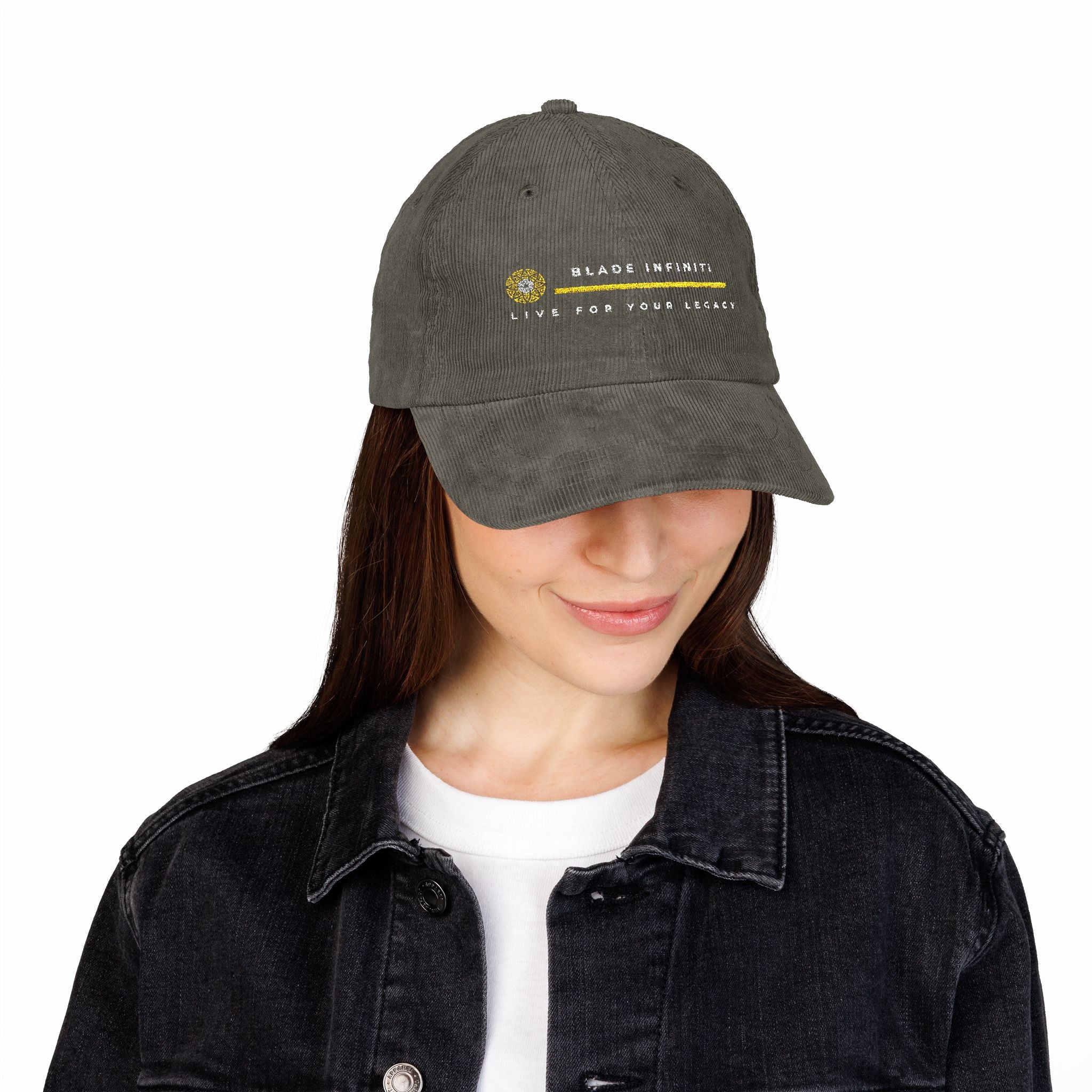 Blade Minimalistic Logo Vintage Corduroy Hat/Cap Embroidery