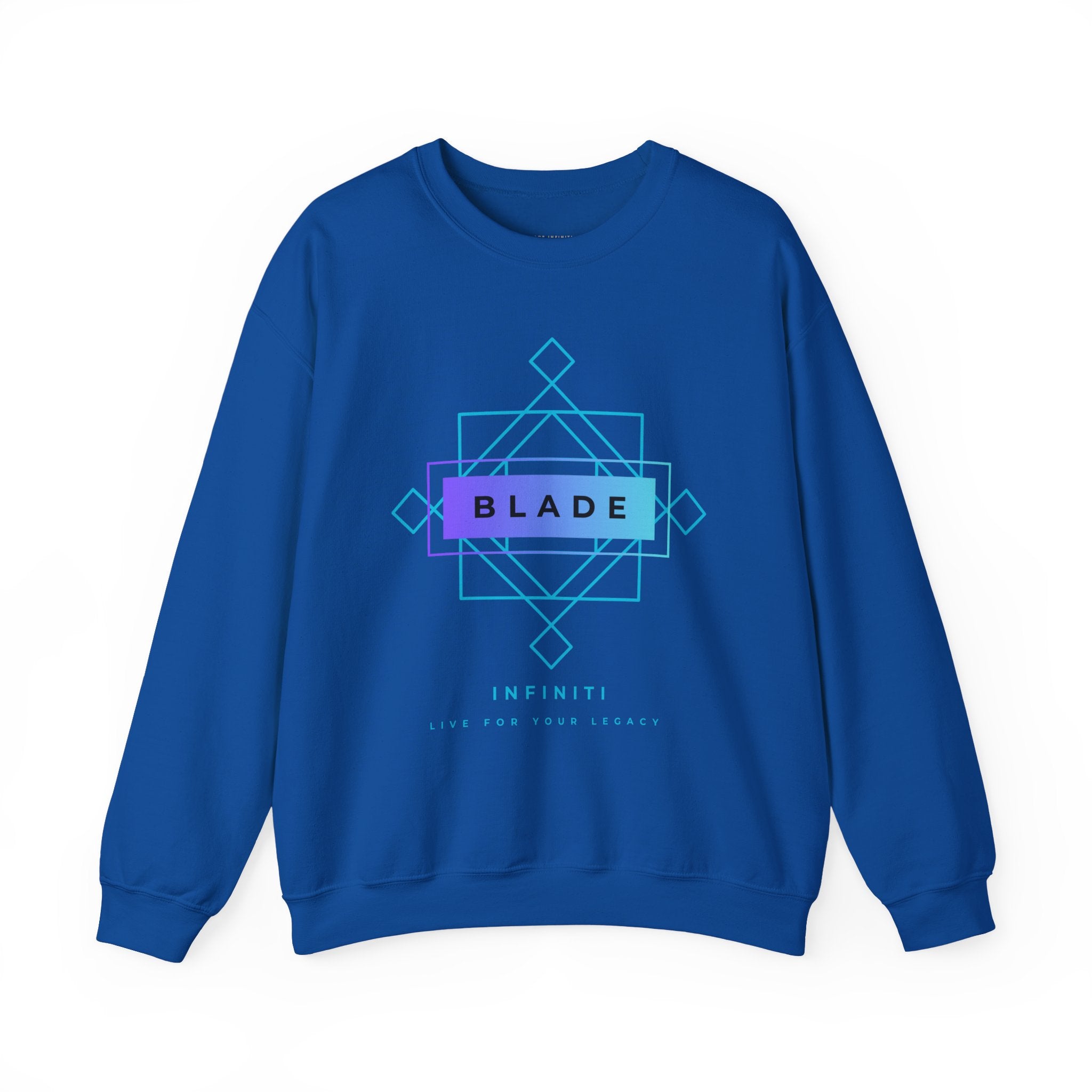 Geometric Infiniti Aqua/Purple Ombre Unisex Crewneck Sweater