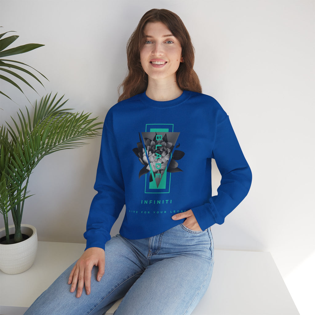 Flora Essence Teal Floral Unisex Crewneck Sweater