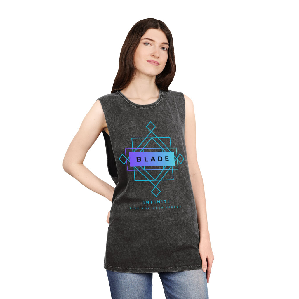 Geometric Infiniti Aqua/Purple Ombre Tank Top