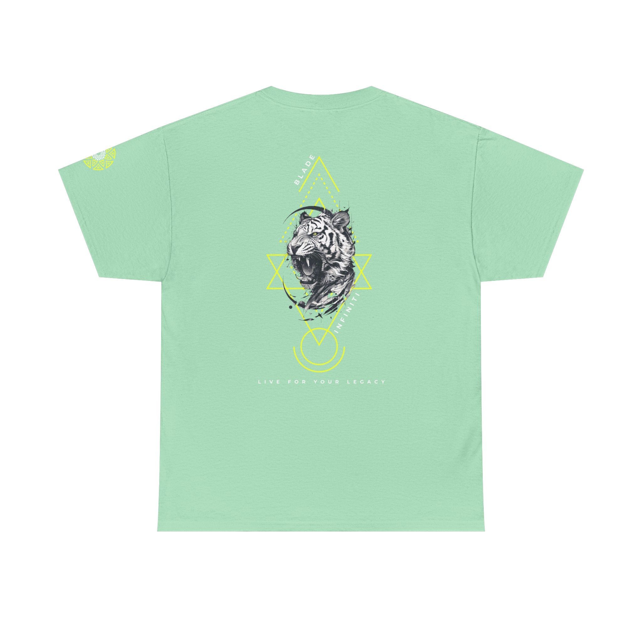 Geometric King Version 2 Neon Green Tiger Back T-Shirt