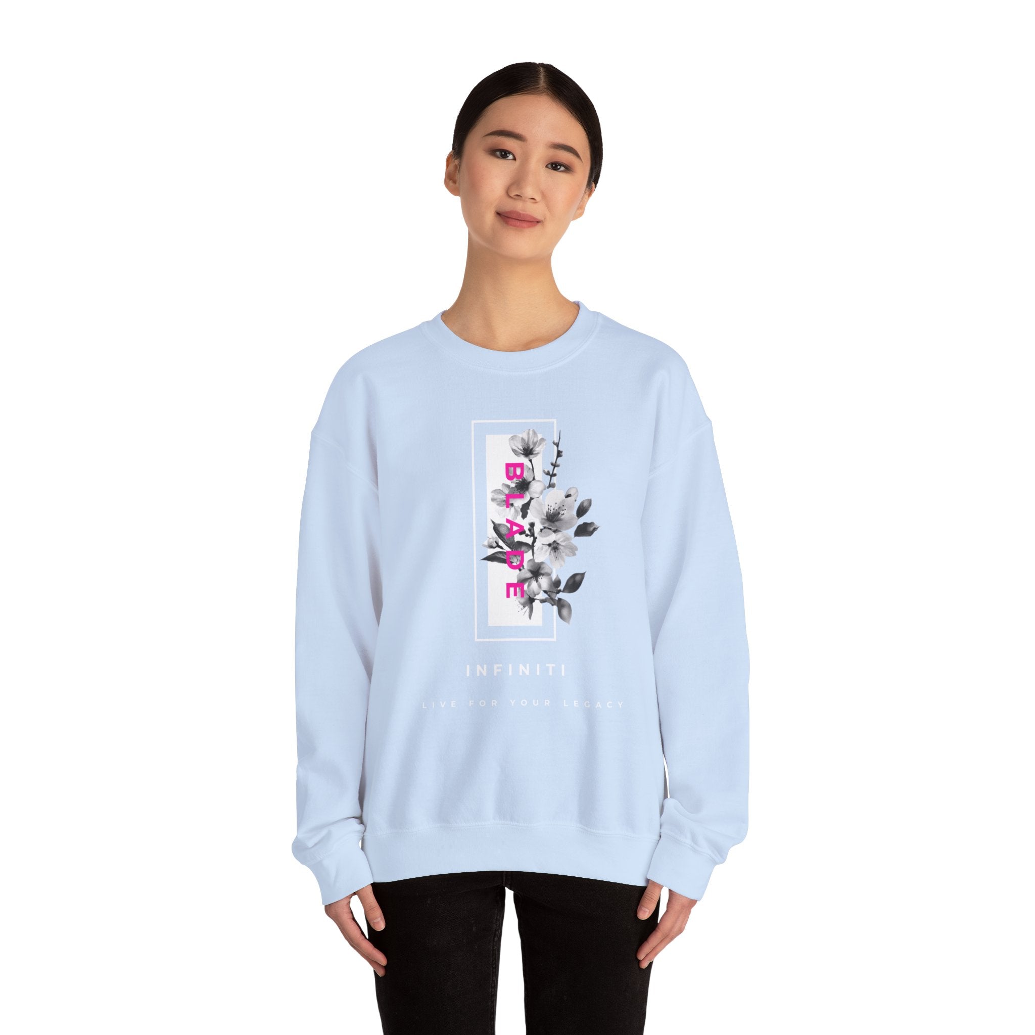 Bloom Bae Deep Pink Floral Unisex Crewneck Sweater