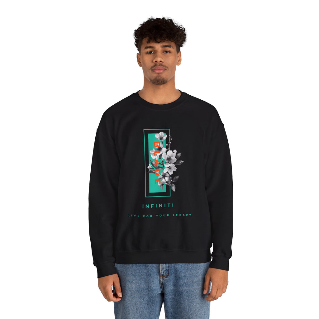 Bloom Bae Teal/Orange Floral Unisex Crewneck Sweater