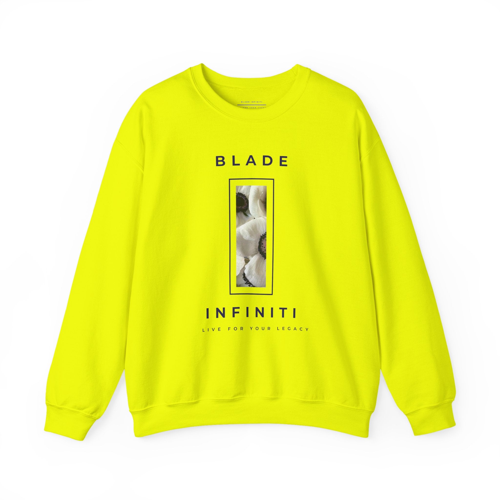 Essence of Infiniti White/Navy Floral Crewneck Sweater