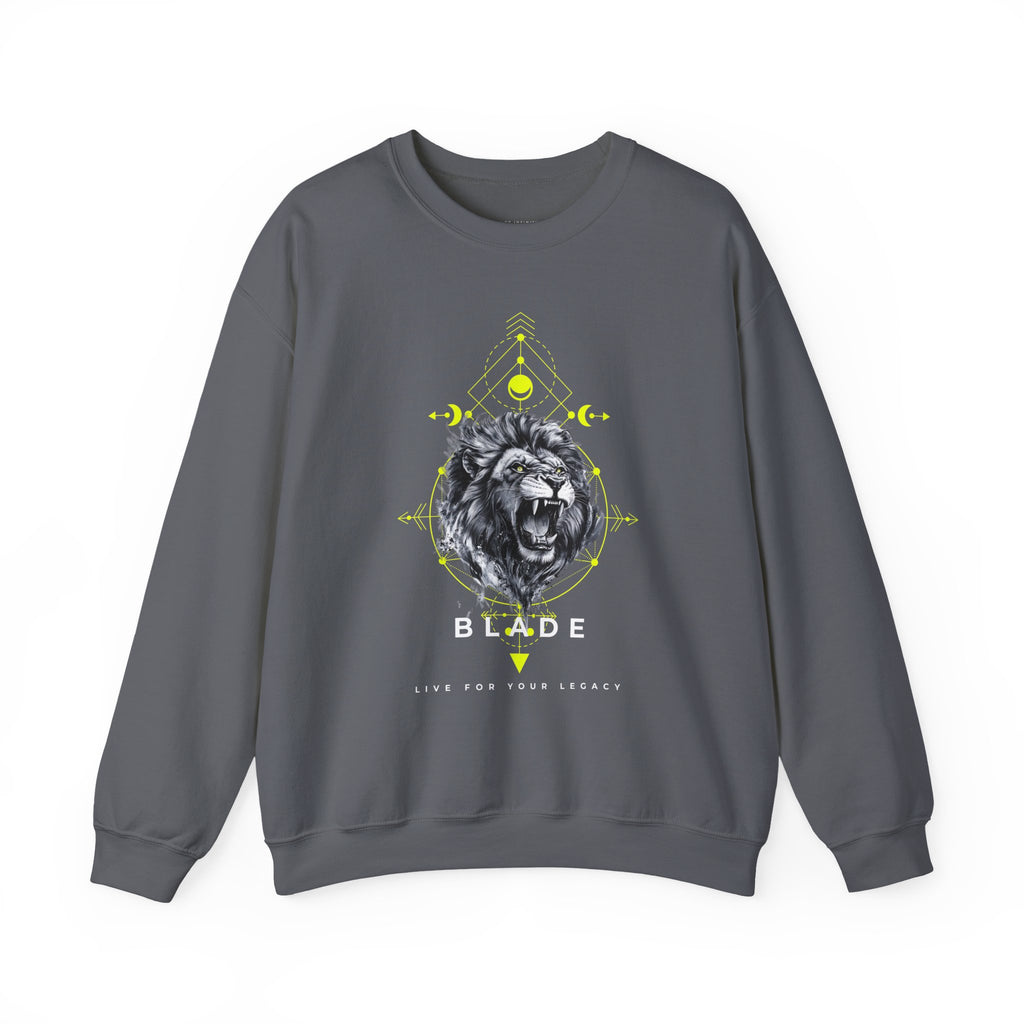 Geometric King White TX Lion Unisex Crewneck Sweater