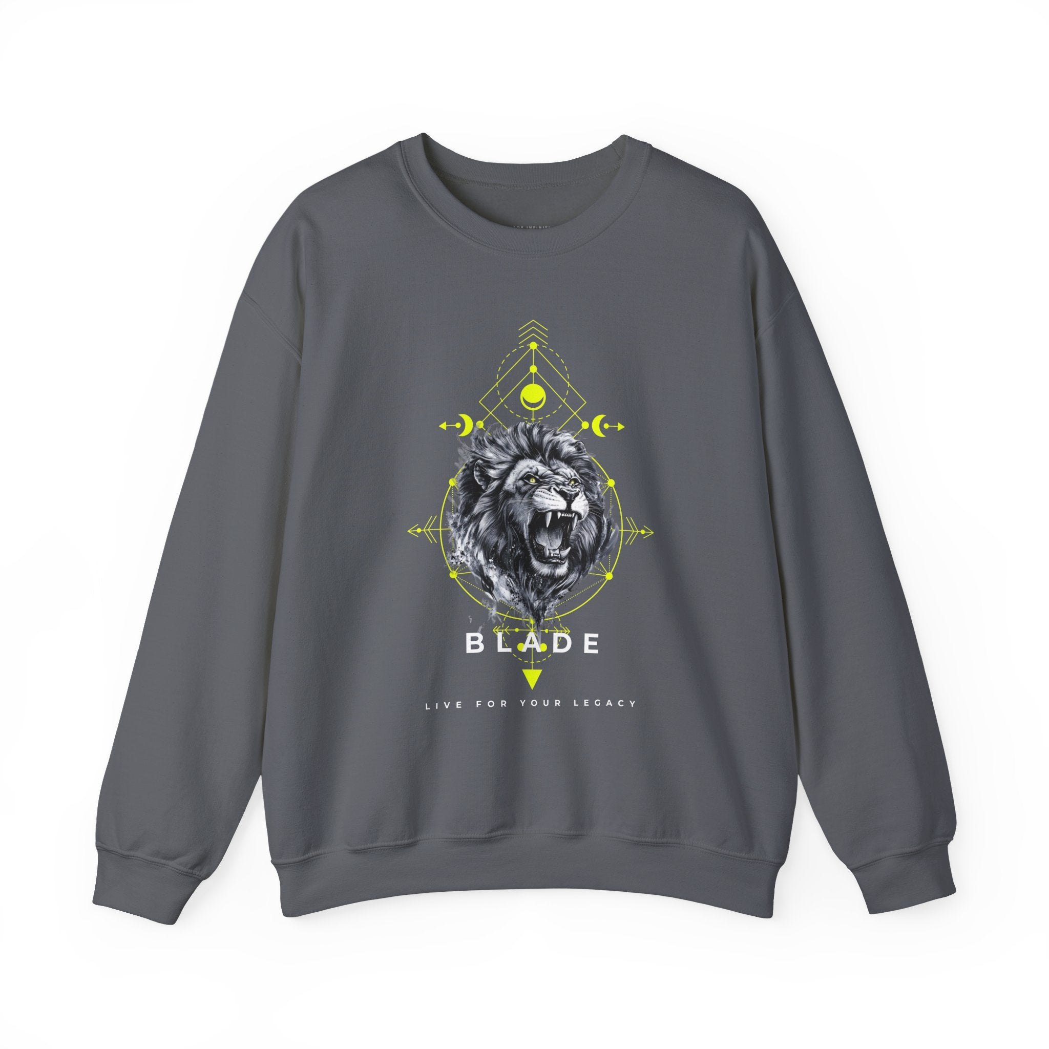 Geometric King White TX Lion Unisex Crewneck Sweater